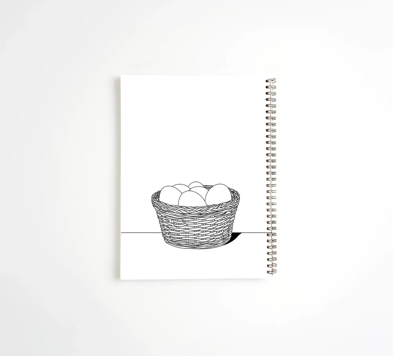 Eggs in Basket - Minimalist Line Art spiral notebook by Viv Line Art
