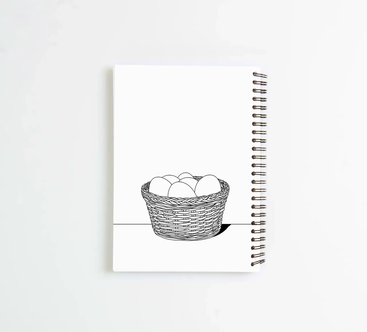 Eggs in Basket - Minimalist Line Art spiral notebook by Viv Line Art