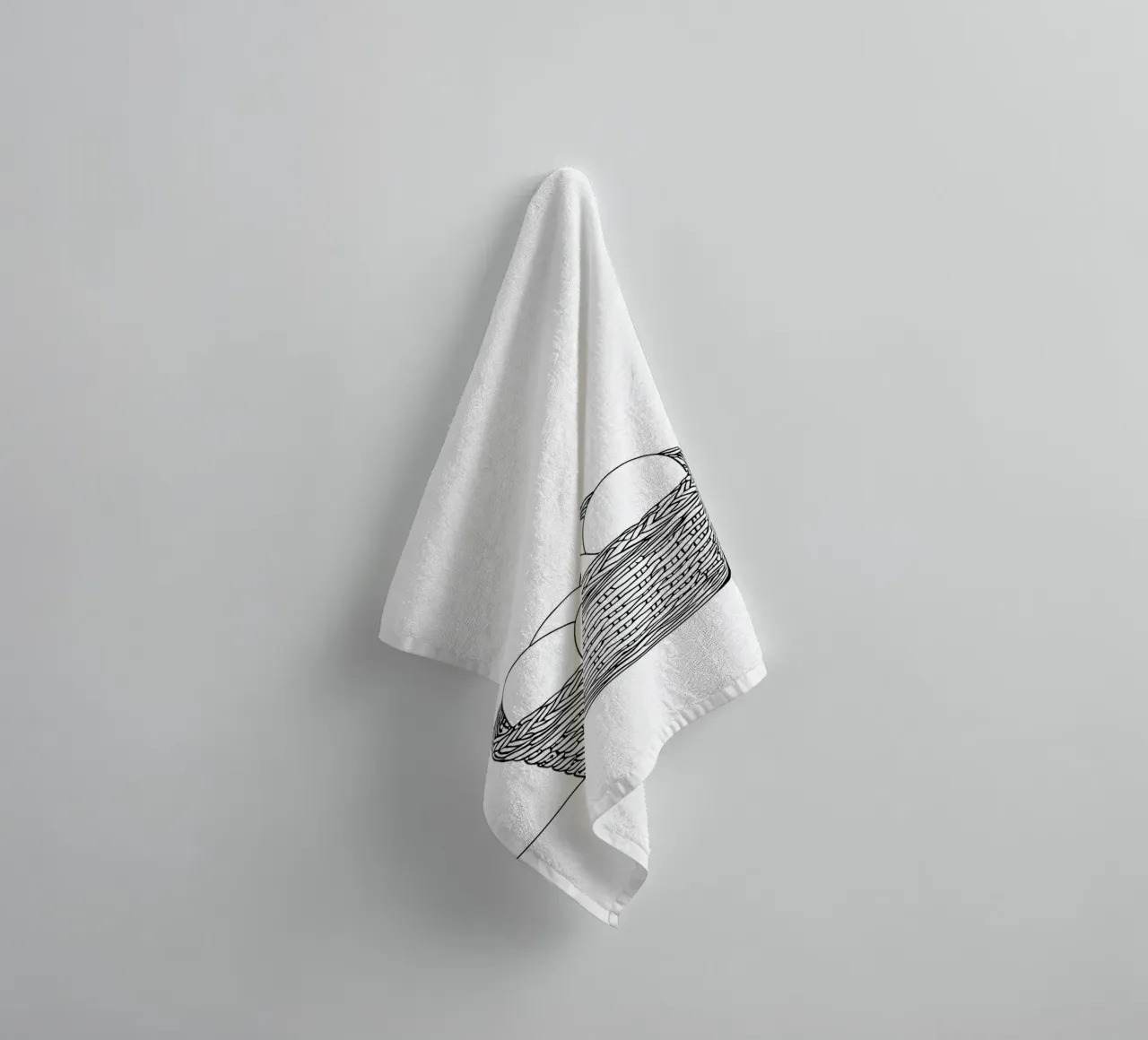 Eggs in Basket - Minimalist Line Art towel by Viv Line Art