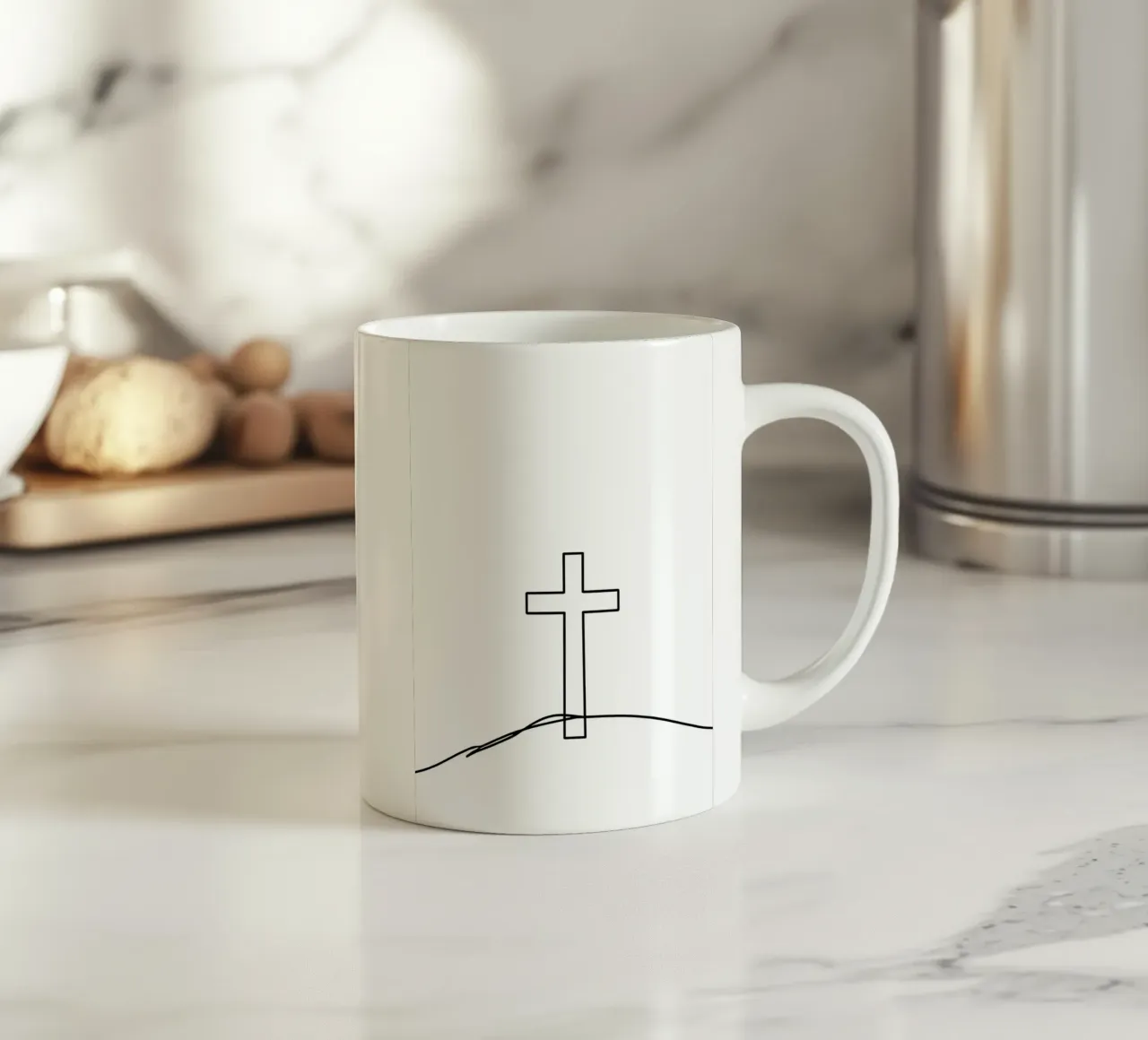 Religioso - Line art minimalista tazza in ceramica da Viv Line Art