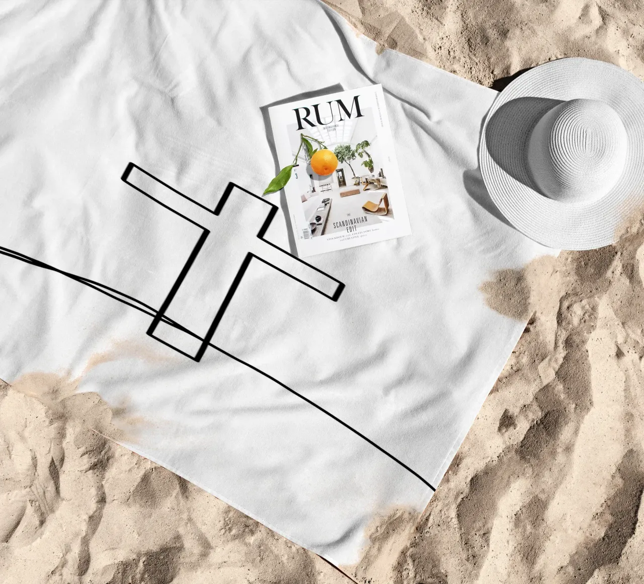 Religioso - Line art minimalista telo mare da Viv Line Art