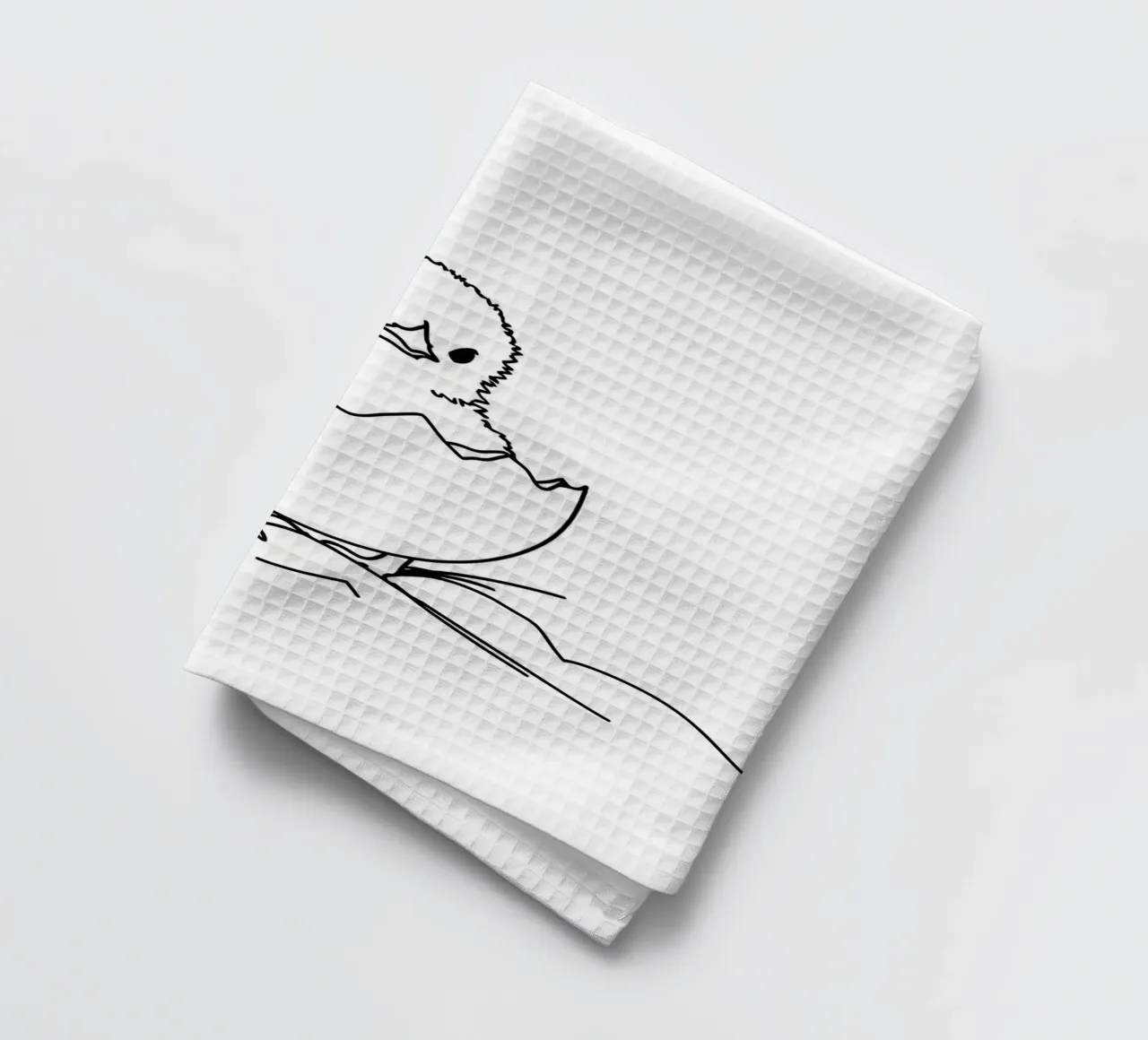 Pulcino in guscio d'uovo - Line art minimalista canovaccio da cucina da Viv Line Art