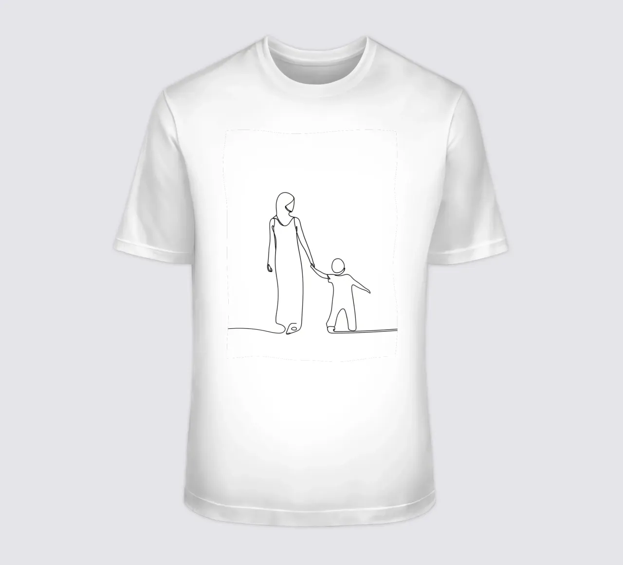 Madre e figlio - Line art minimalista t-shirt da Viv Line Art