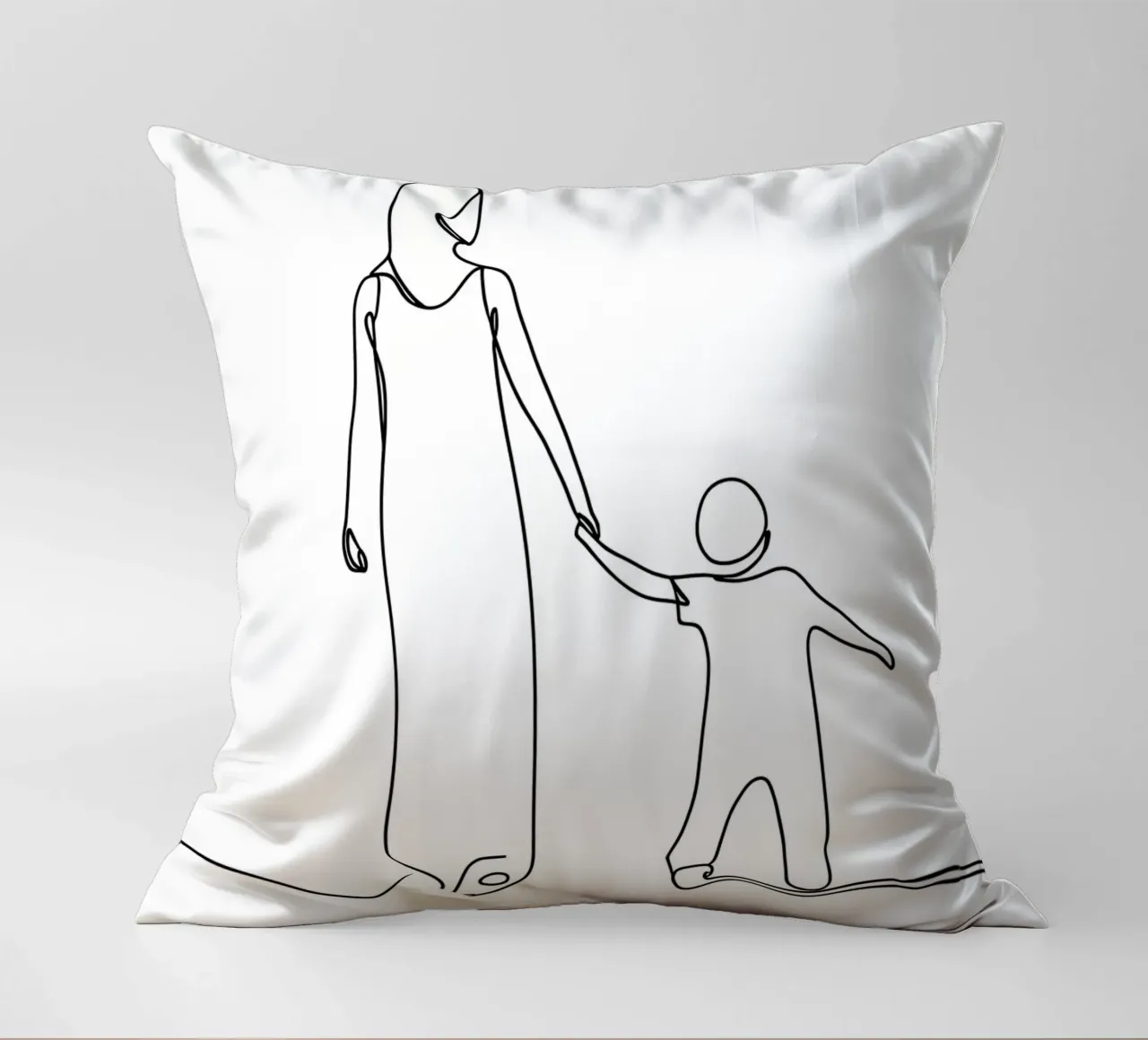 Madre e figlio - Line art minimalista cuscino da Viv Line Art