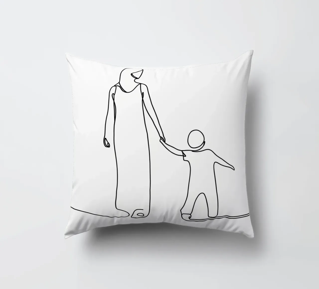 Madre e figlio - Line art minimalista cuscino da Viv Line Art