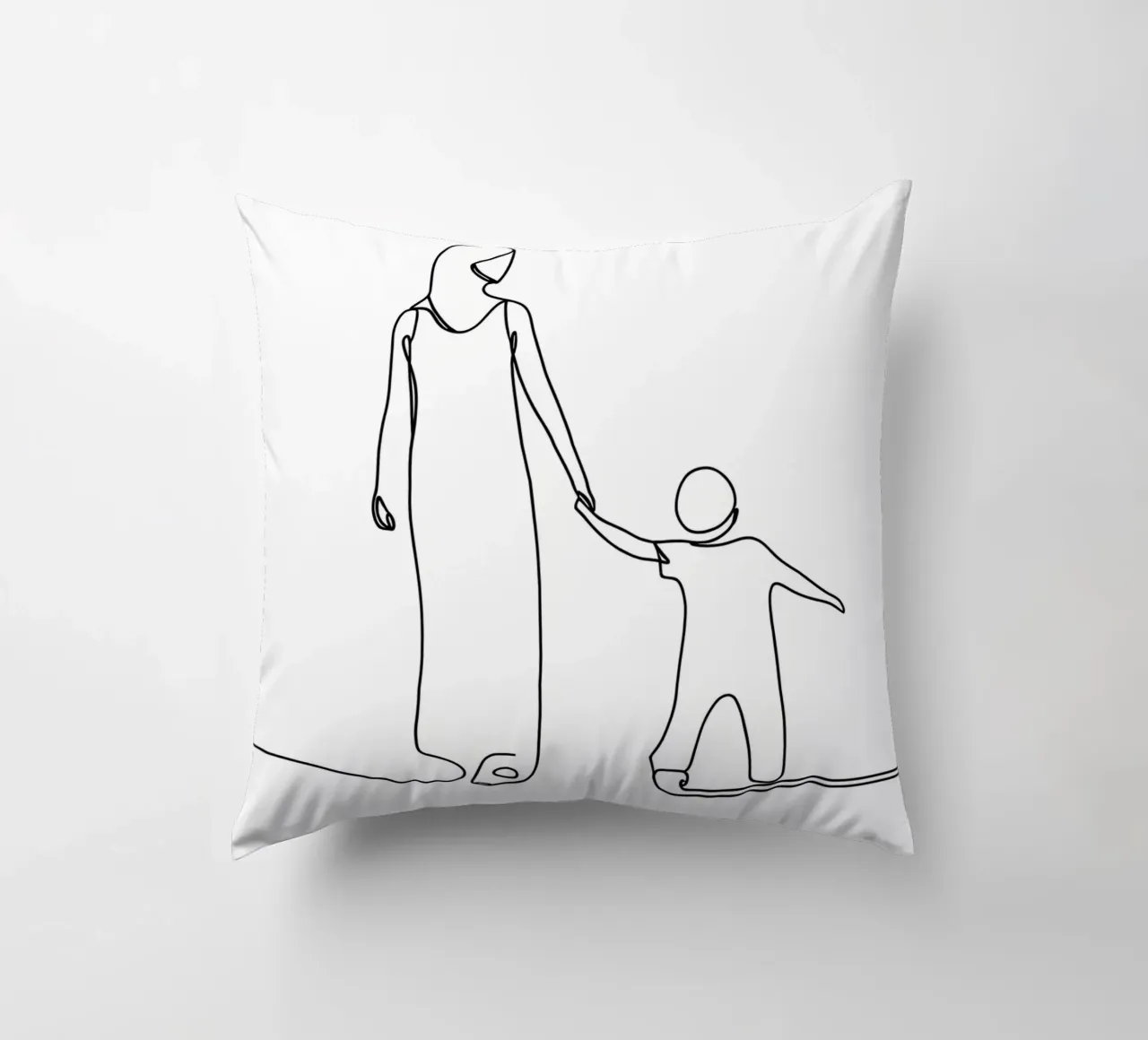 Madre e figlio - Line art minimalista cuscino da Viv Line Art