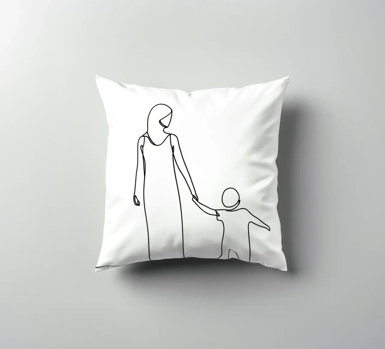 Madre e figlio - Line art minimalista cuscino da Viv Line Art