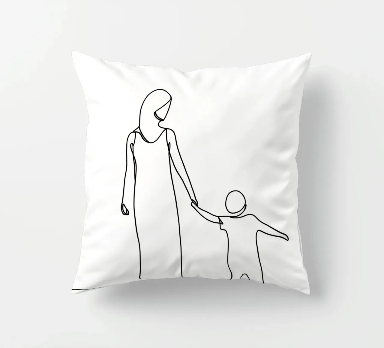 Madre e figlio - Line art minimalista cuscino da Viv Line Art