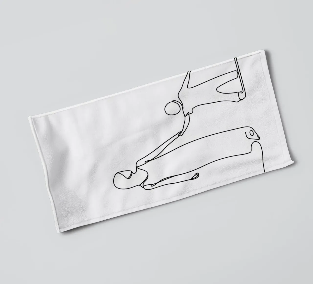 Mother And Cild - Minimalist Line Art towel by Viv Line Art