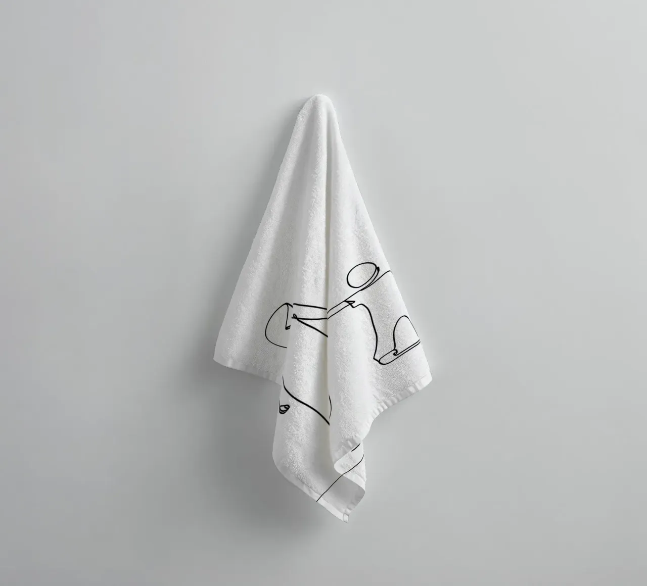 Mother And Cild - Minimalist Line Art towel by Viv Line Art