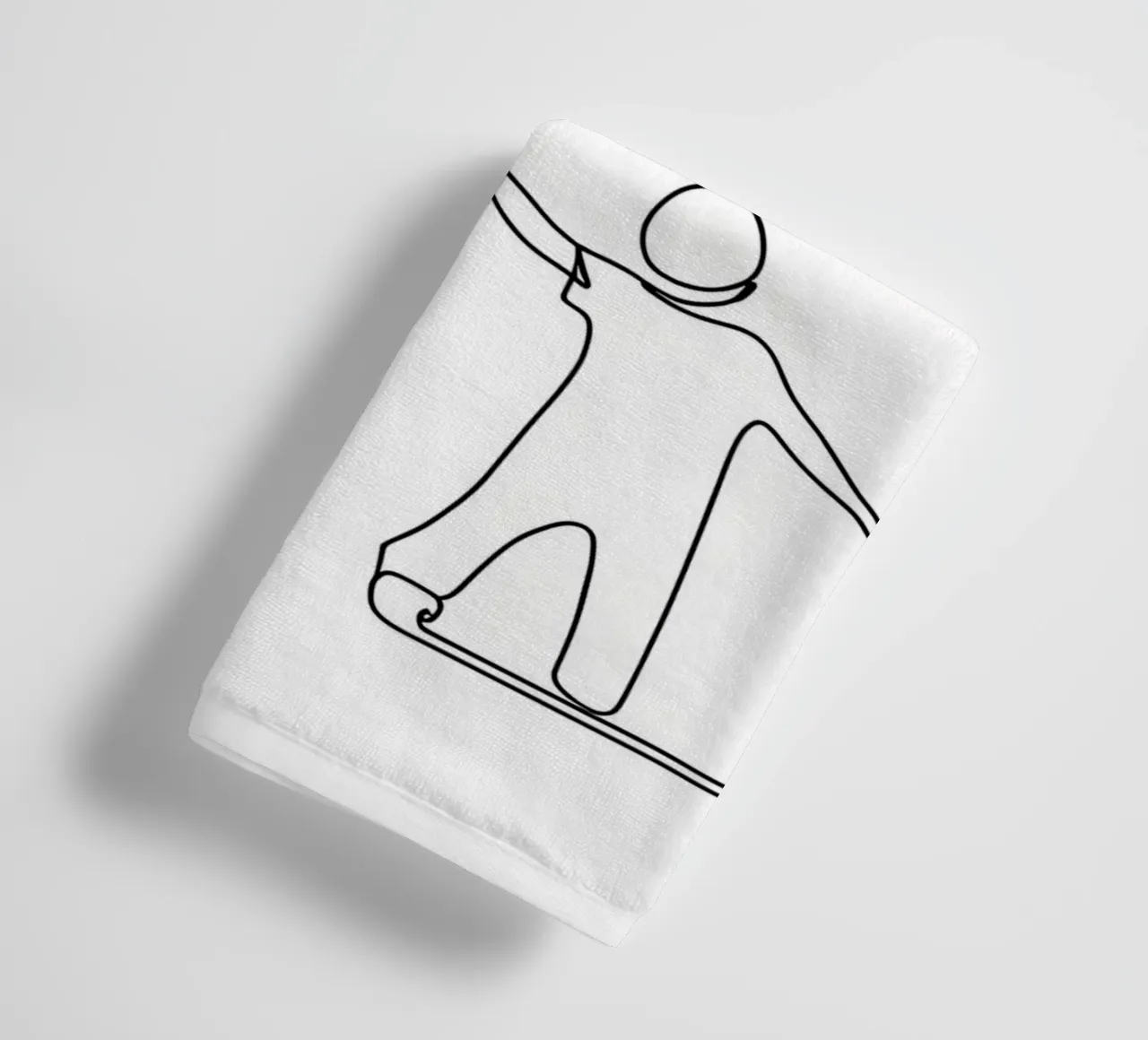 Mother And Cild - Minimalist Line Art towel by Viv Line Art