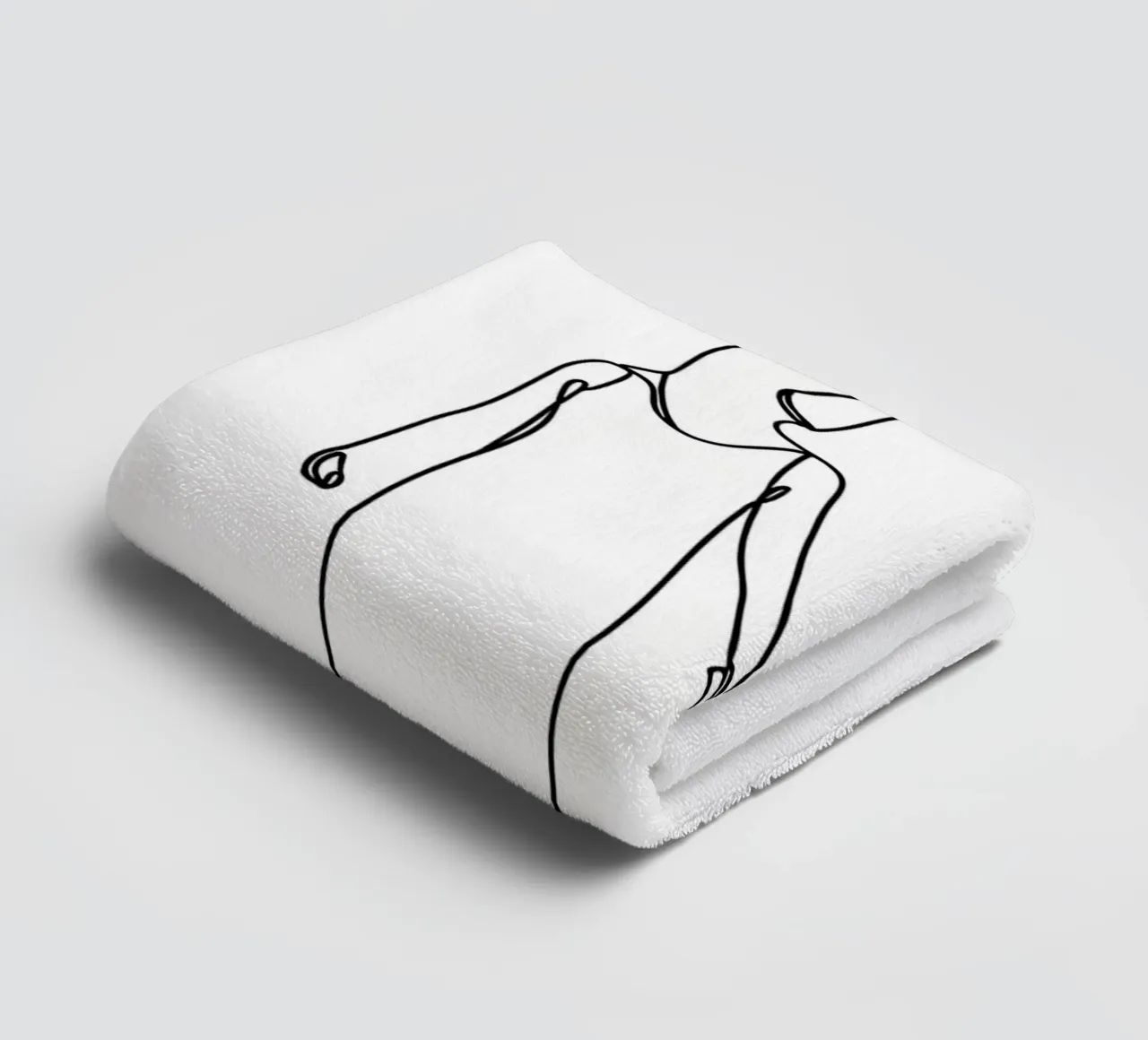 Mother And Cild - Minimalist Line Art towel by Viv Line Art