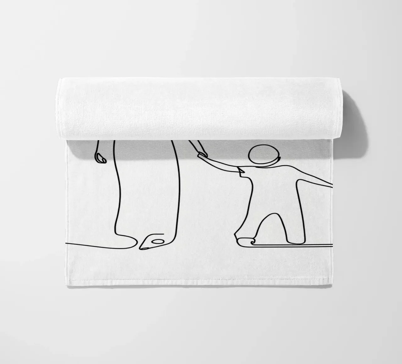 Madre e figlio - Line art minimalista telo mare da Viv Line Art
