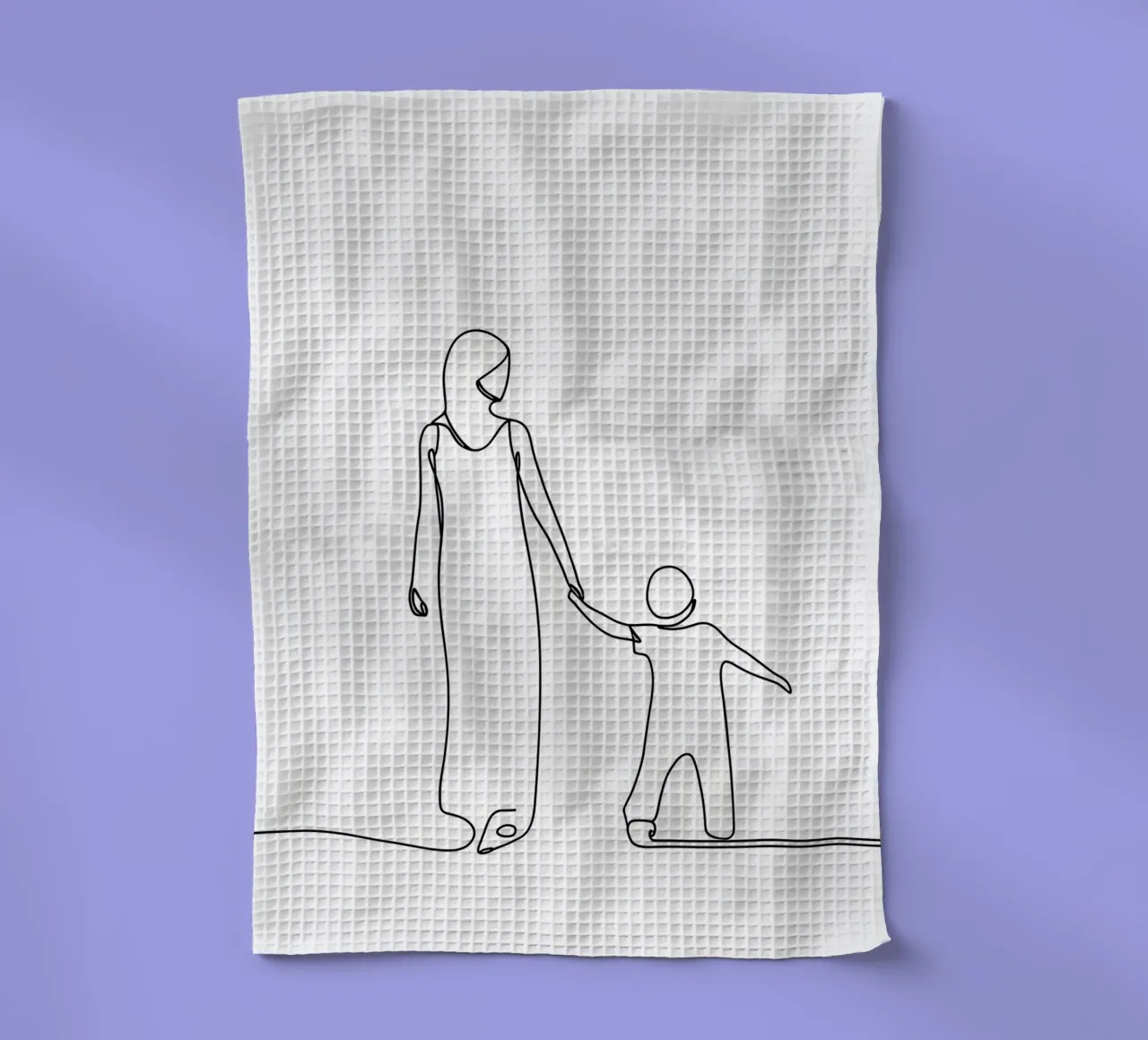 Madre e figlio - Line art minimalista canovaccio da cucina da Viv Line Art