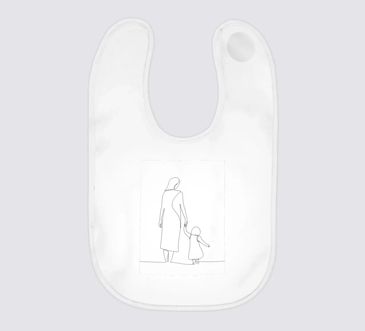 Madre e figlio - Line art minimalista bavaglino da Viv Line Art