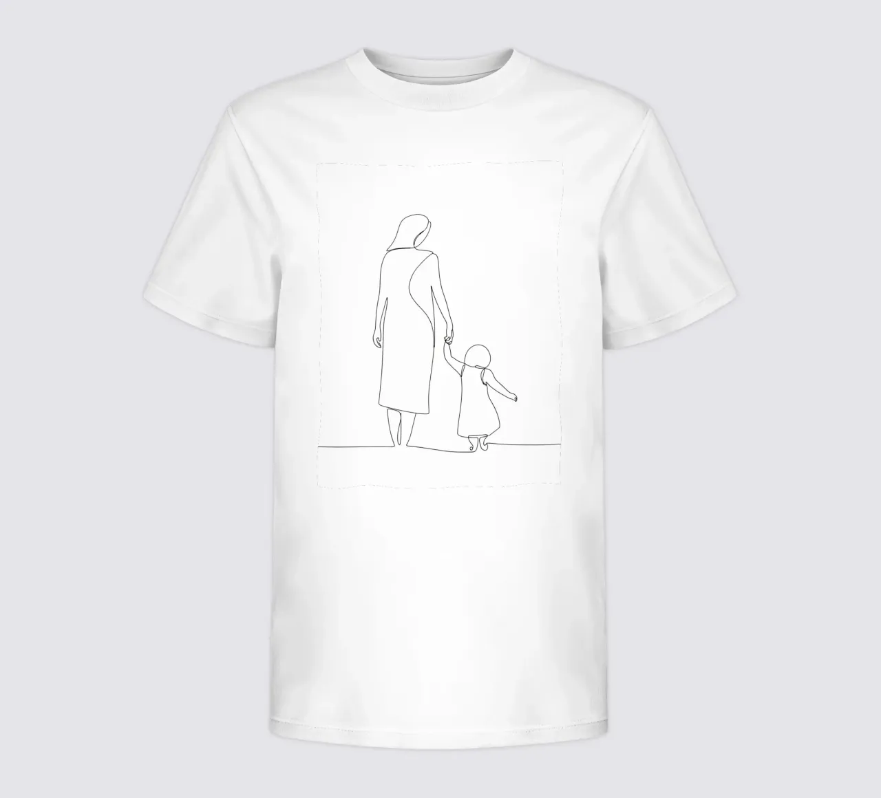 Mother And Child - Minimalist Line Art kids t-shirt by Viv Line Art