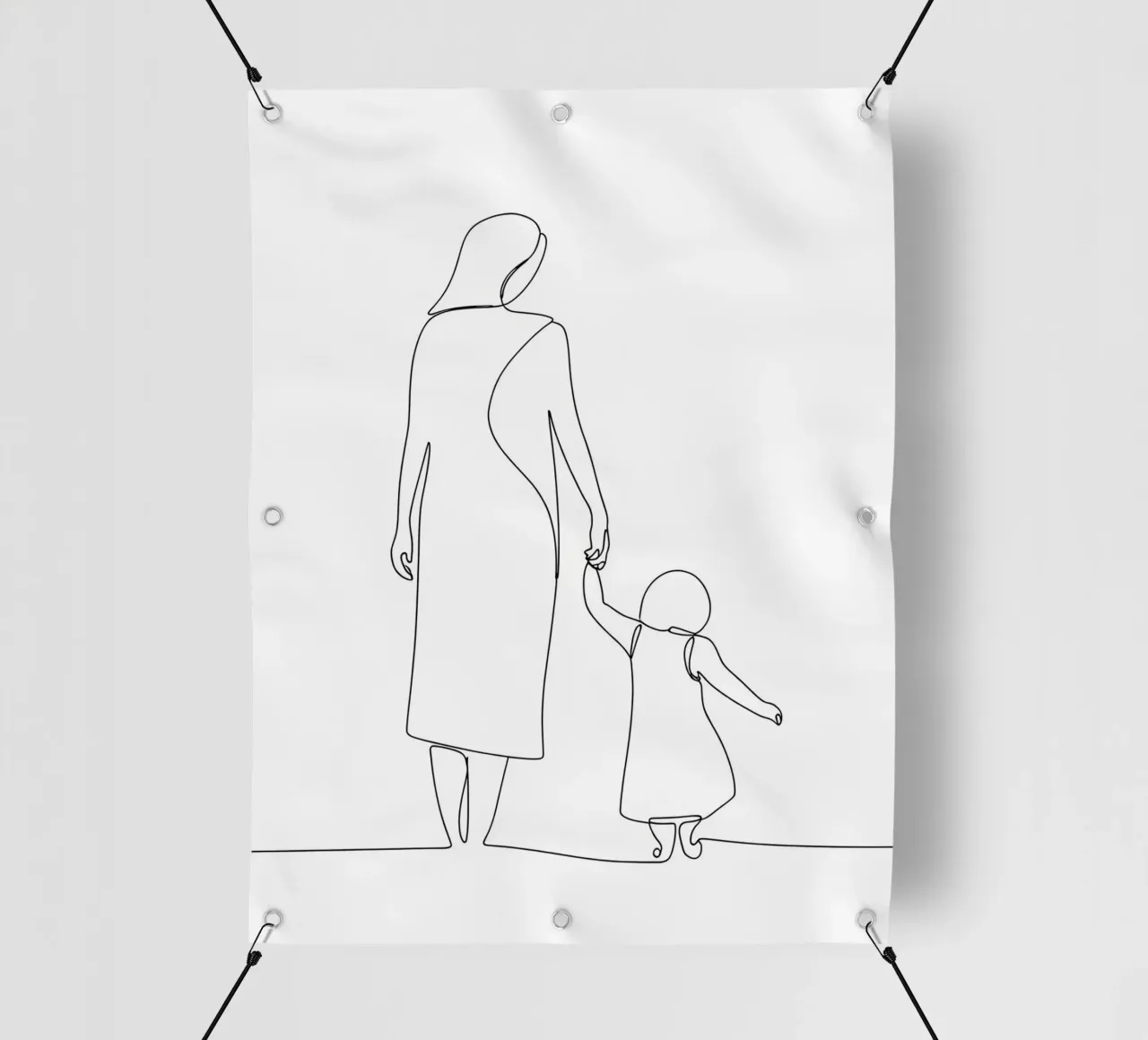 Madre e figlio - Line art minimalista telo in pvc da Viv Line Art