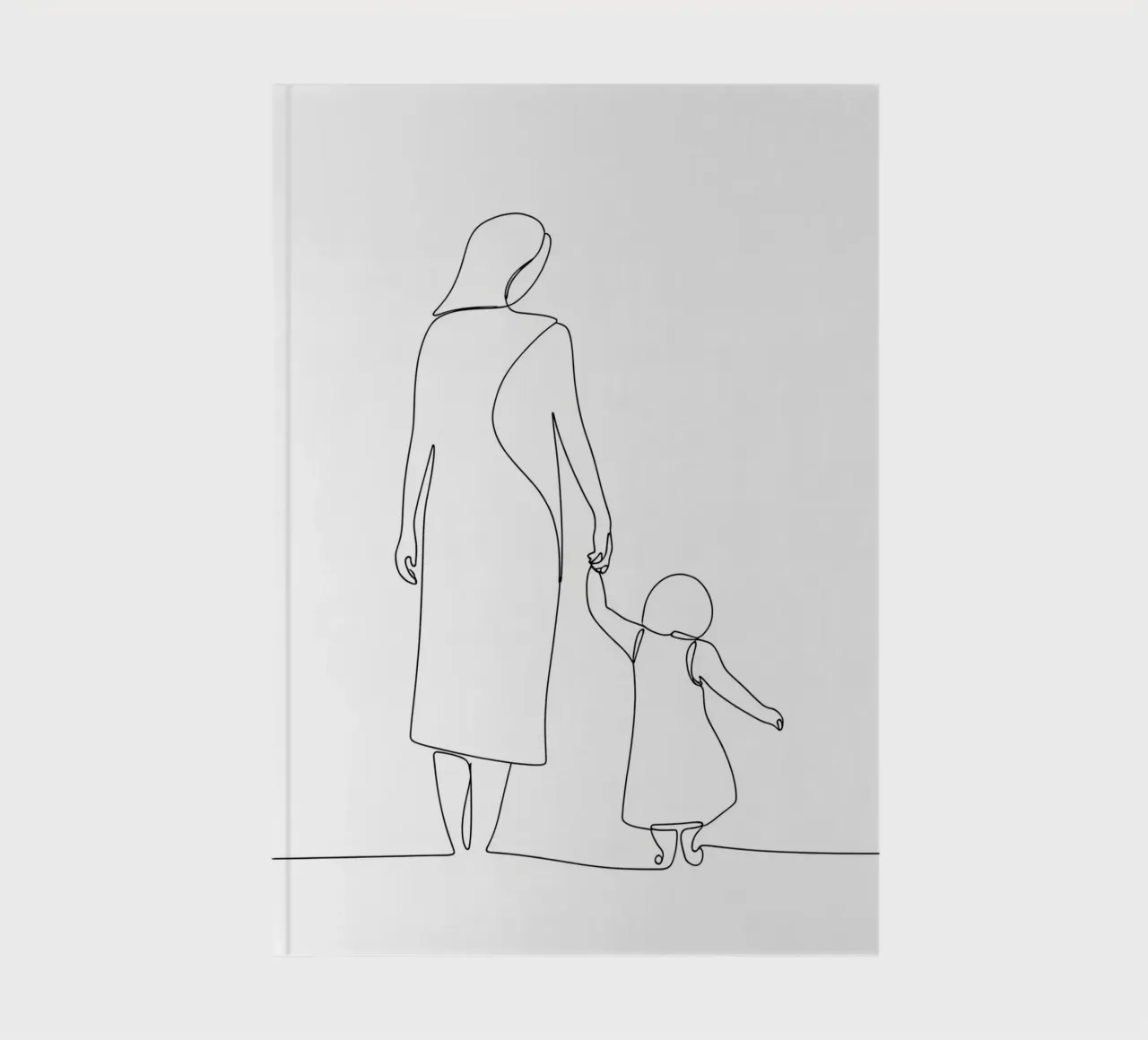 Mother And Child - Minimalist Line Art notebook by Viv Line Art