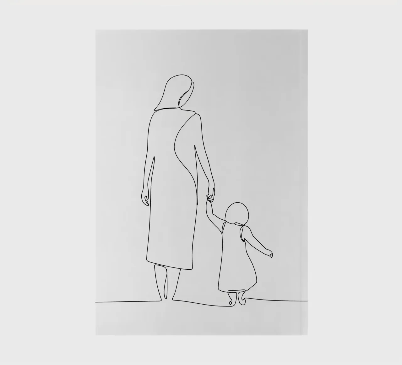 Mother And Child - Minimalist Line Art notebook by Viv Line Art