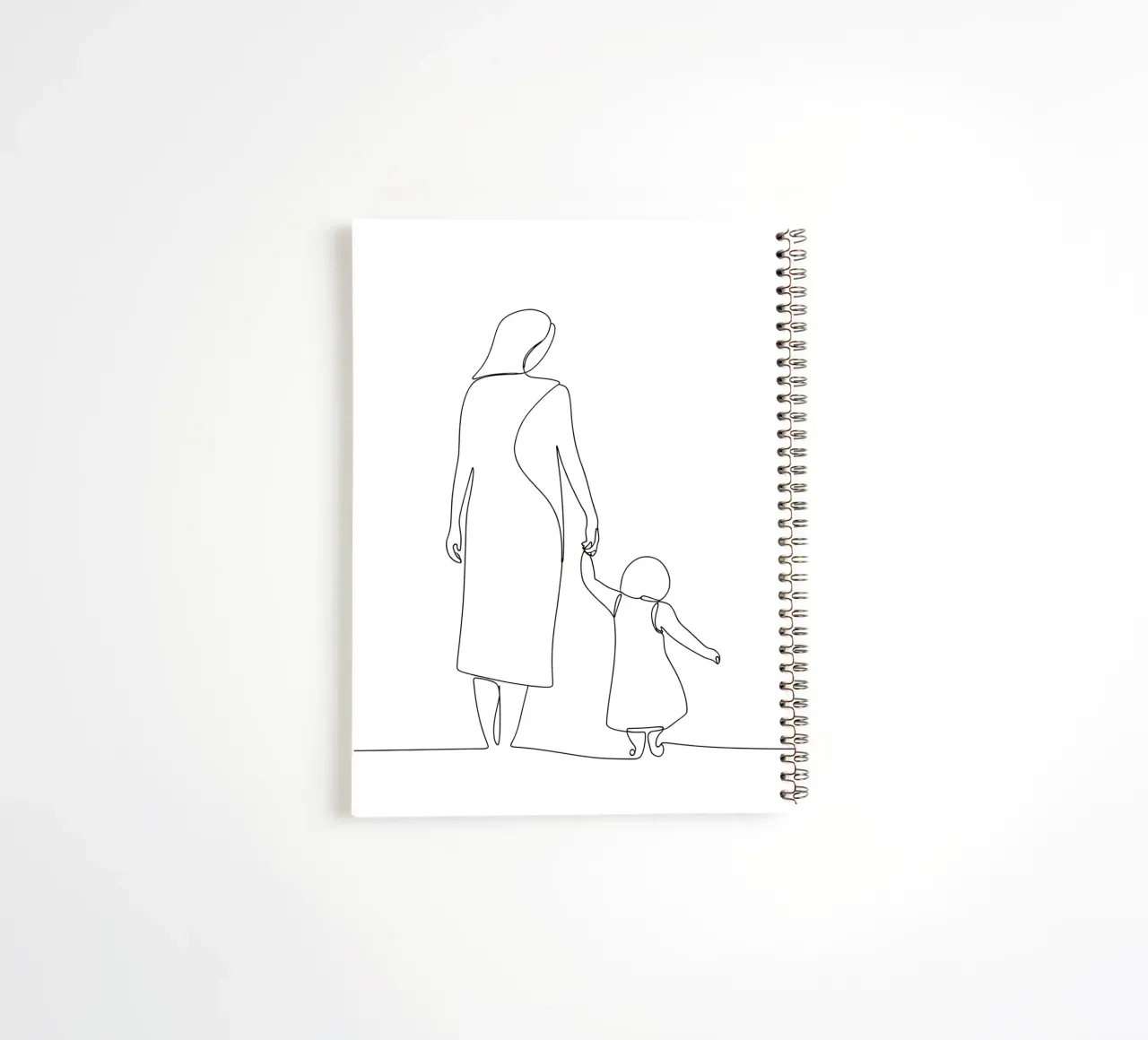 Mother And Child - Minimalist Line Art spiral notebook by Viv Line Art