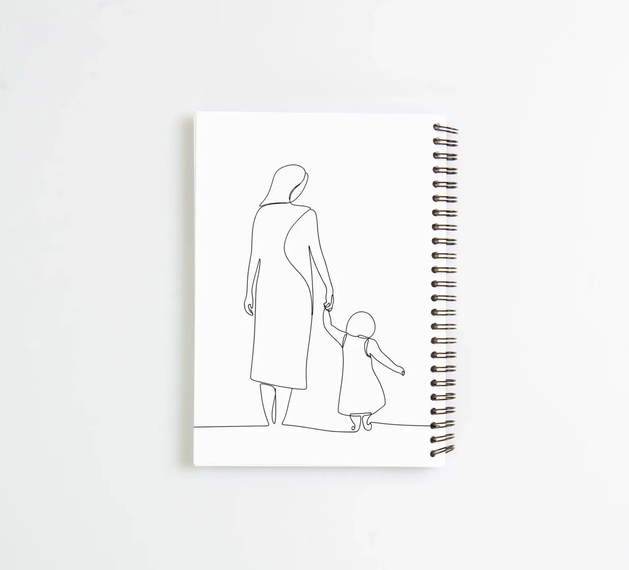 Mother And Child - Minimalist Line Art spiral notebook by Viv Line Art