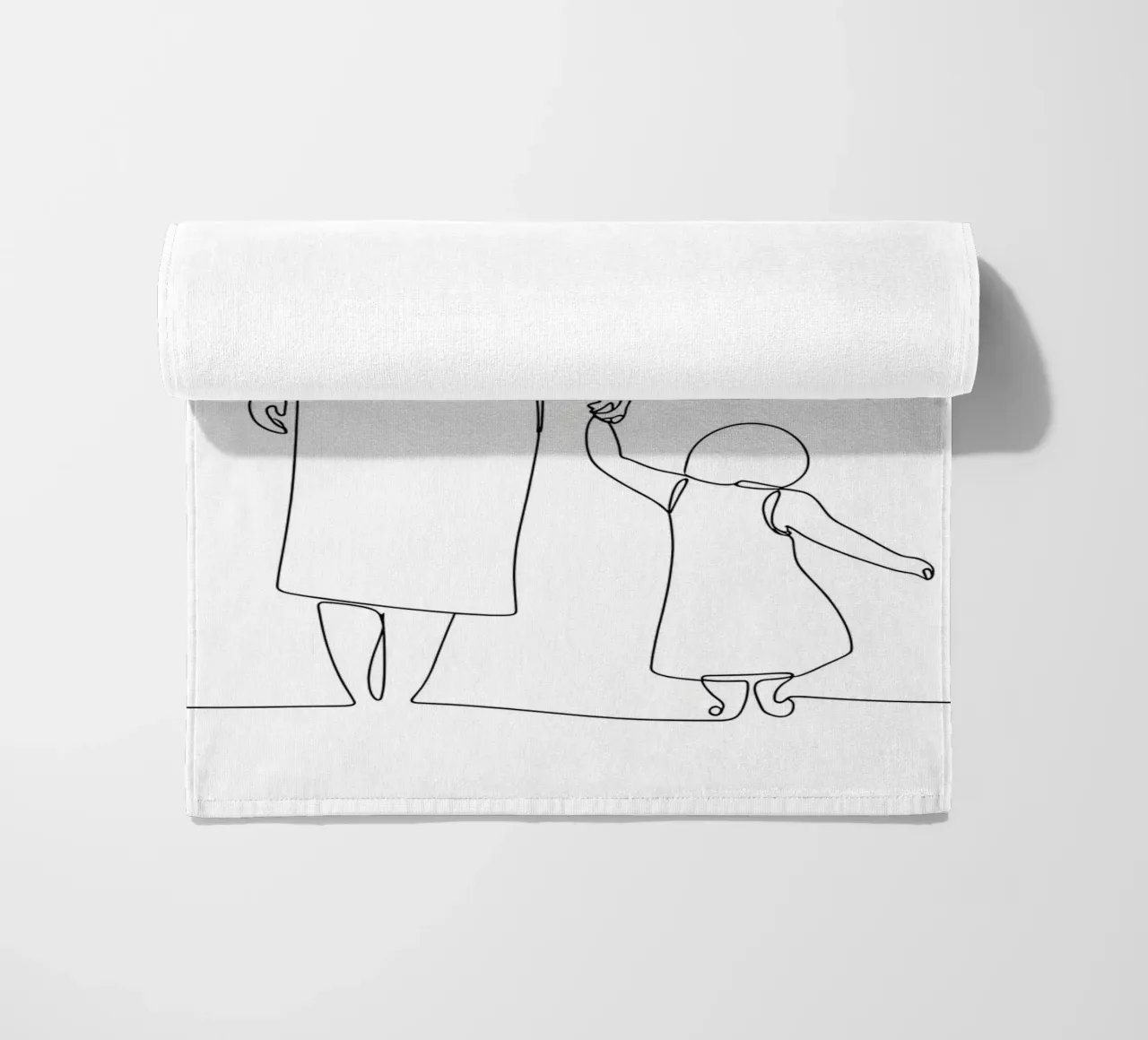 Madre e figlio - Line art minimalista telo mare da Viv Line Art
