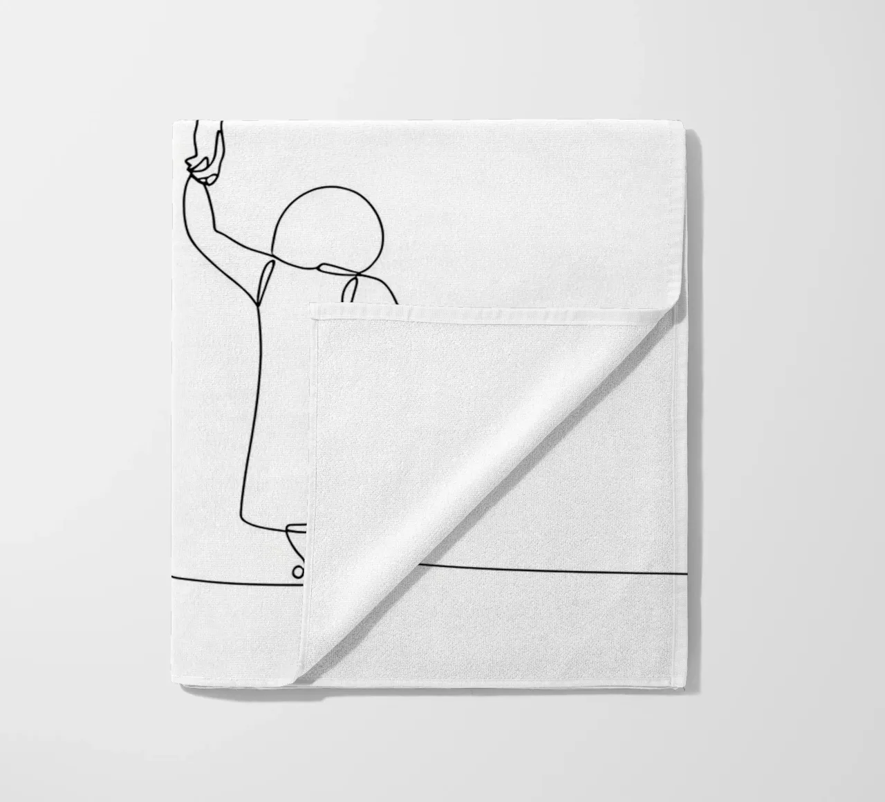 Madre e figlio - Line art minimalista telo mare da Viv Line Art