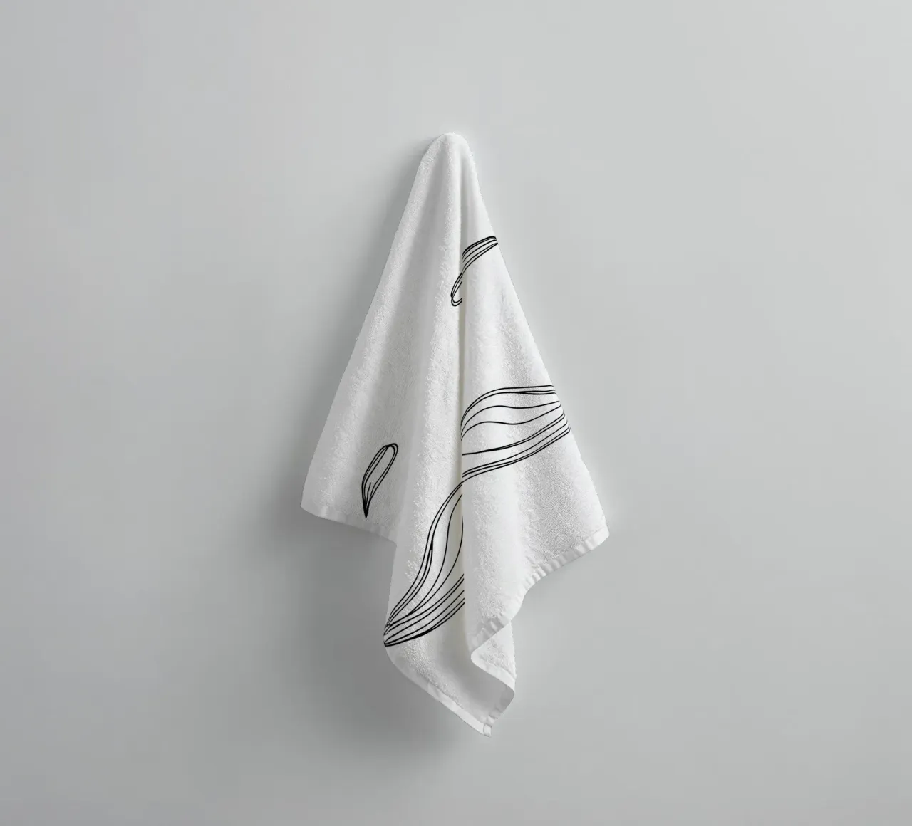 Fête des pères - Dessin au trait minimaliste serviette de bain de Viv Line Art