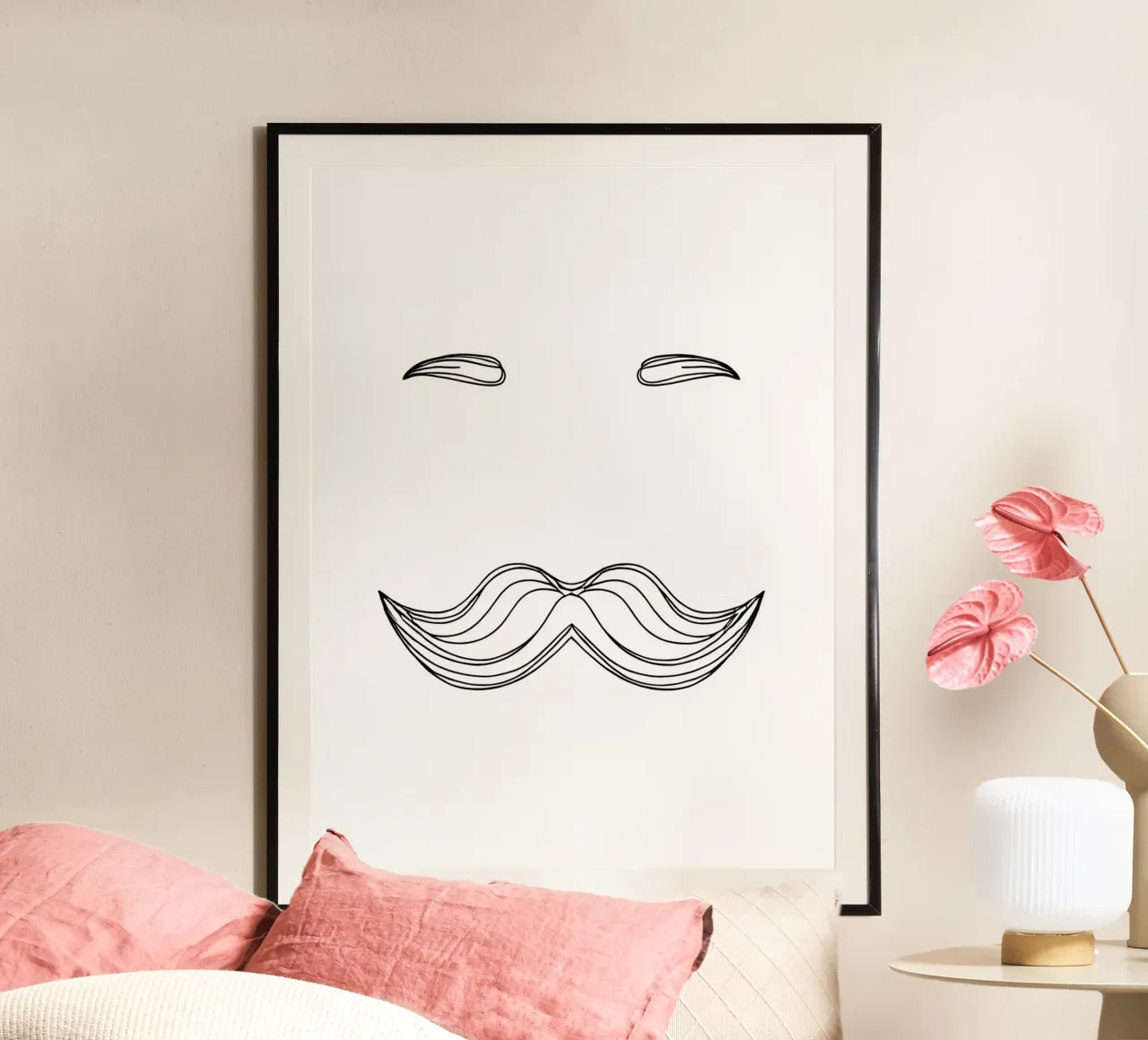 Fête des pères - Dessin au trait minimaliste poster de Viv Line Art