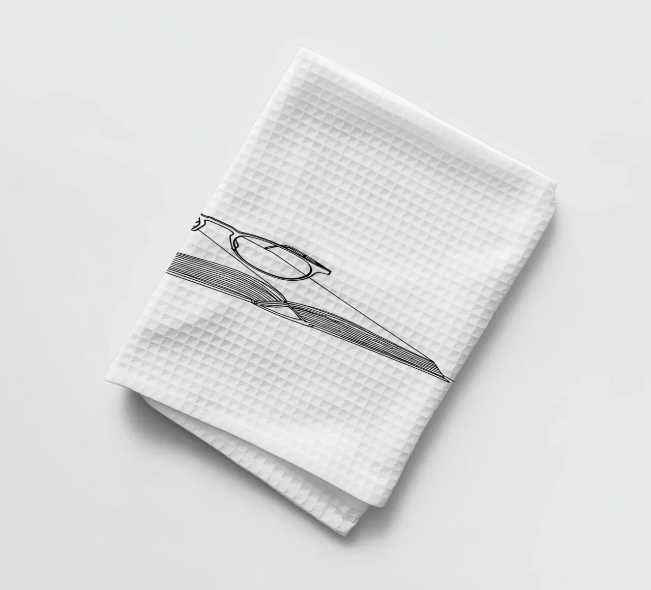 Glasses On Open Book- Art linéaire minimaliste torchon de Viv Line Art