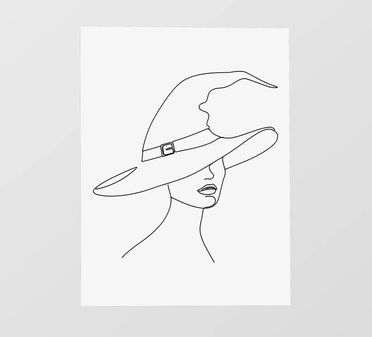 Cappello da strega - Line art minimalista telo in pvc da Viv Line Art