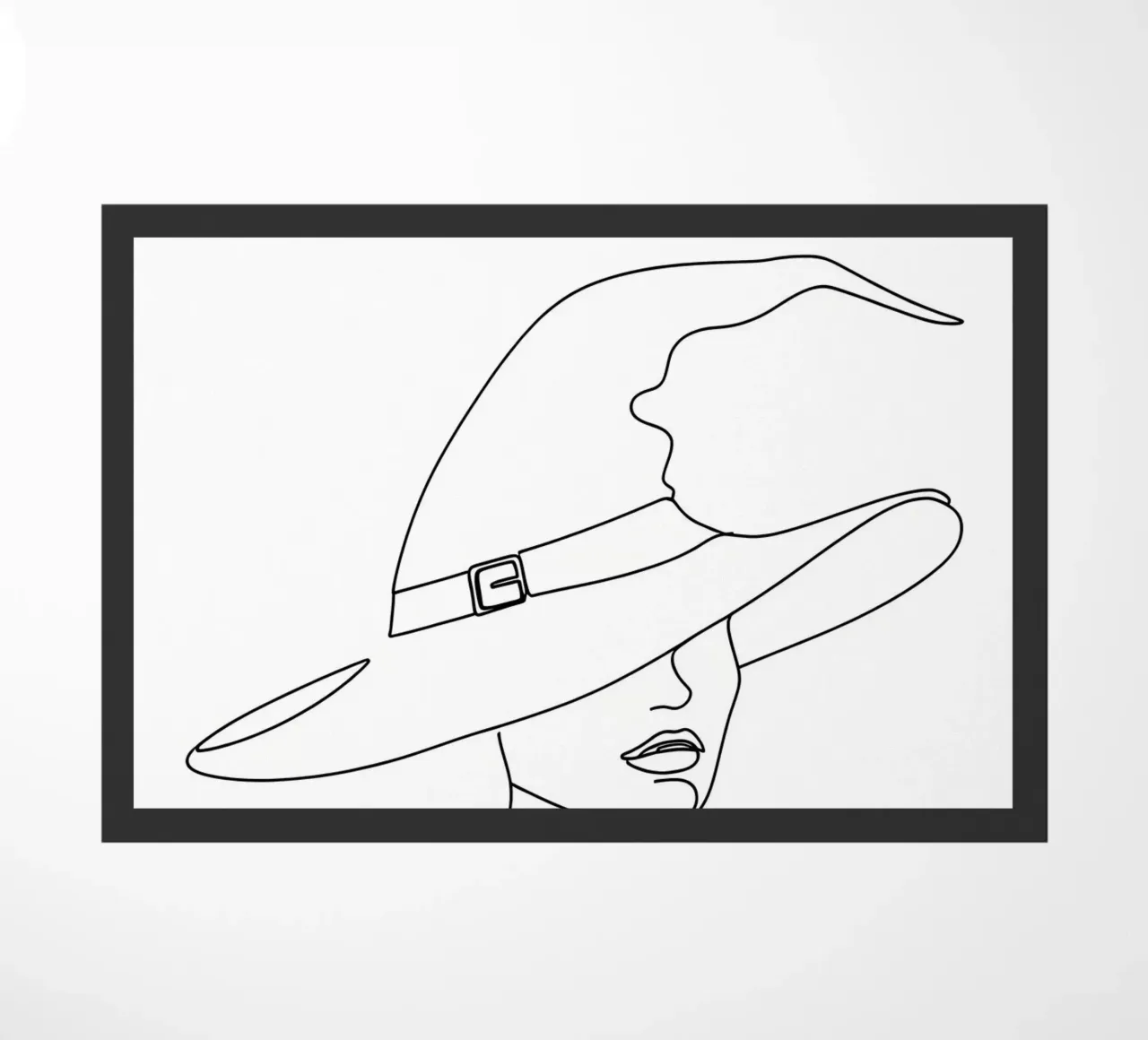 Cappello da strega - Line art minimalista zerbino da Viv Line Art