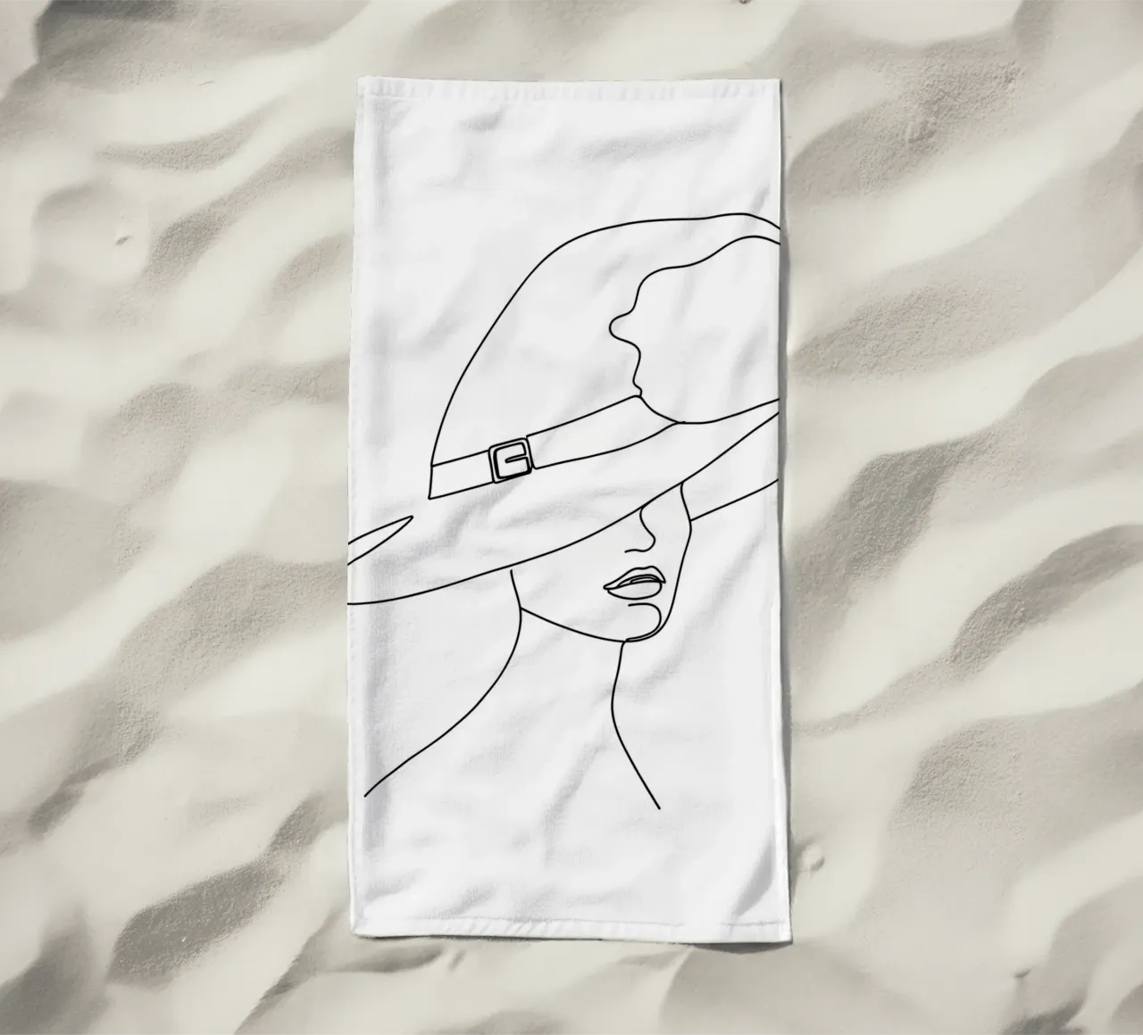 Cappello da strega - Line art minimalista telo mare da Viv Line Art