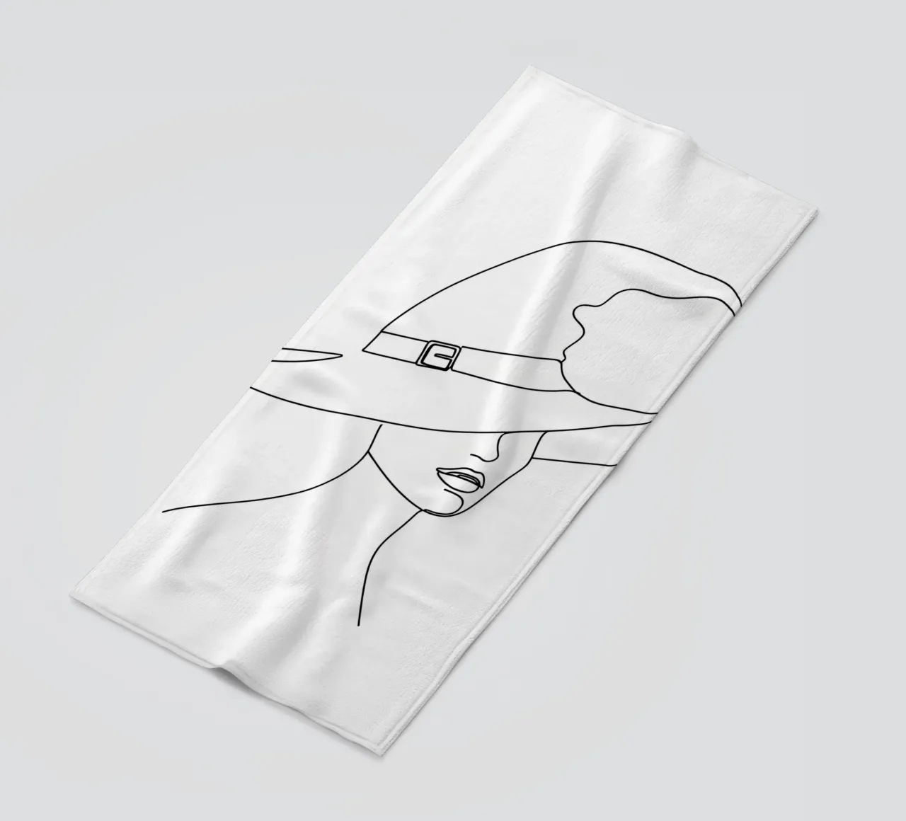 Cappello da strega - Line art minimalista telo mare da Viv Line Art
