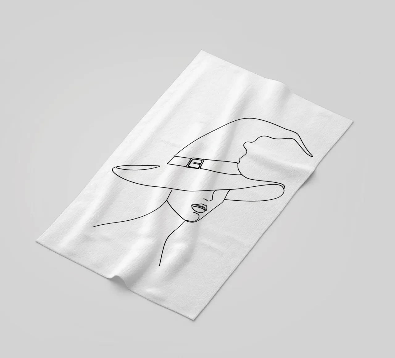 Cappello da strega - Line art minimalista telo mare da Viv Line Art