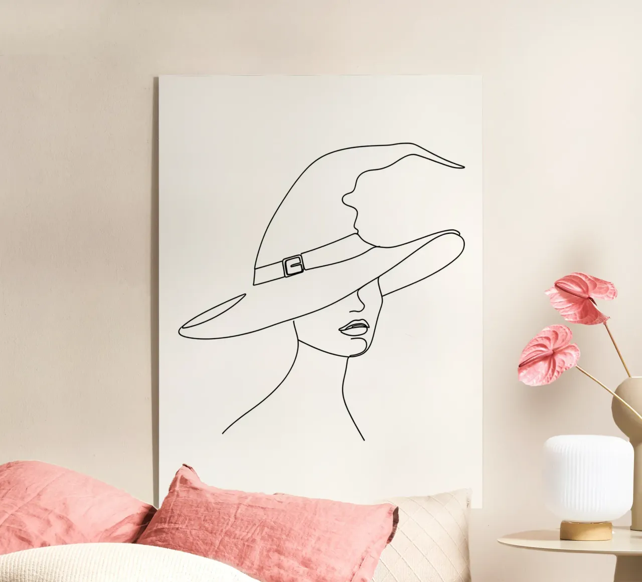 Cappello da strega - Line art minimalista plexiglass da Viv Line Art