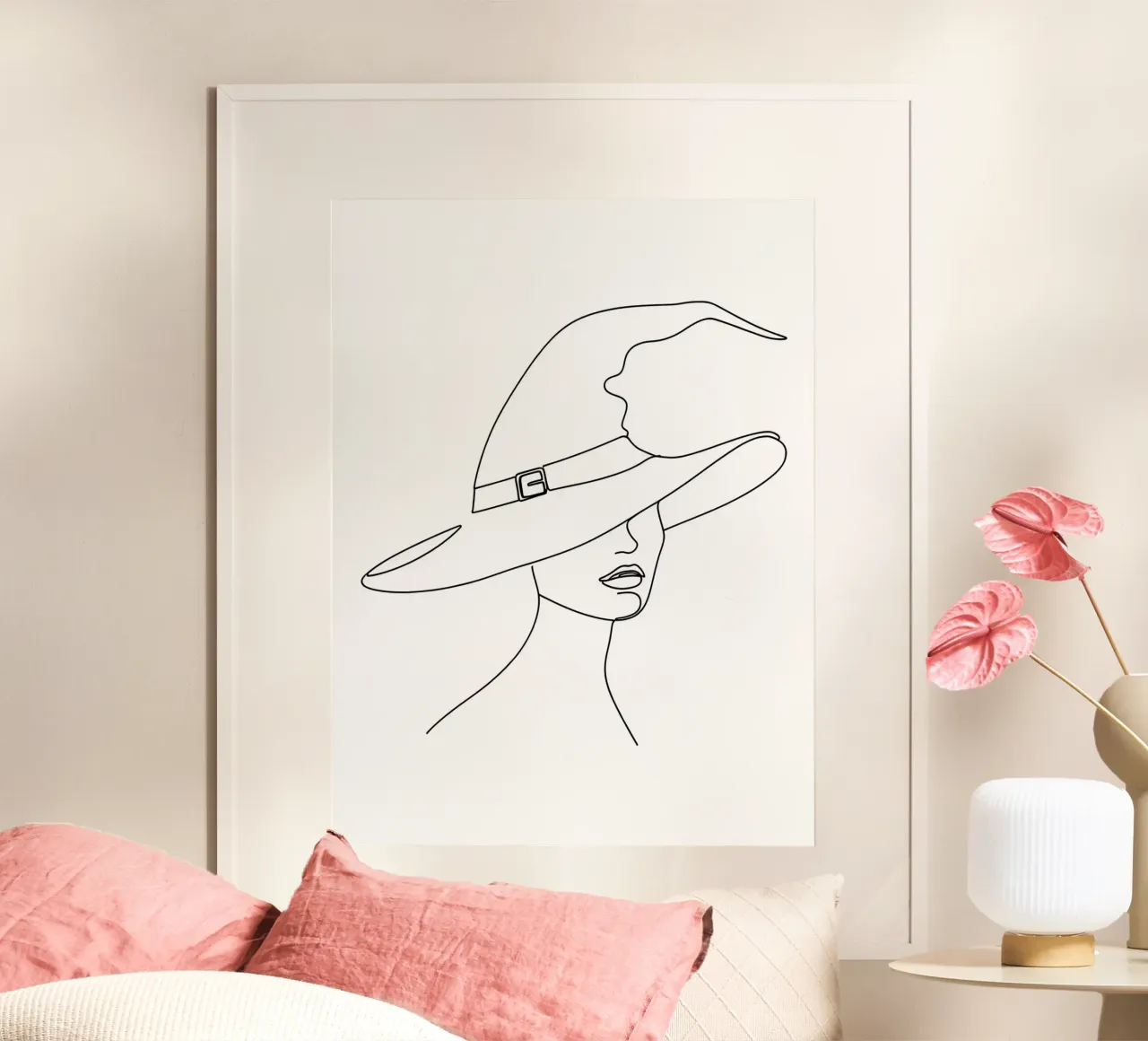 Cappello da strega - Line art minimalista carta hahnemühle da Viv Line Art