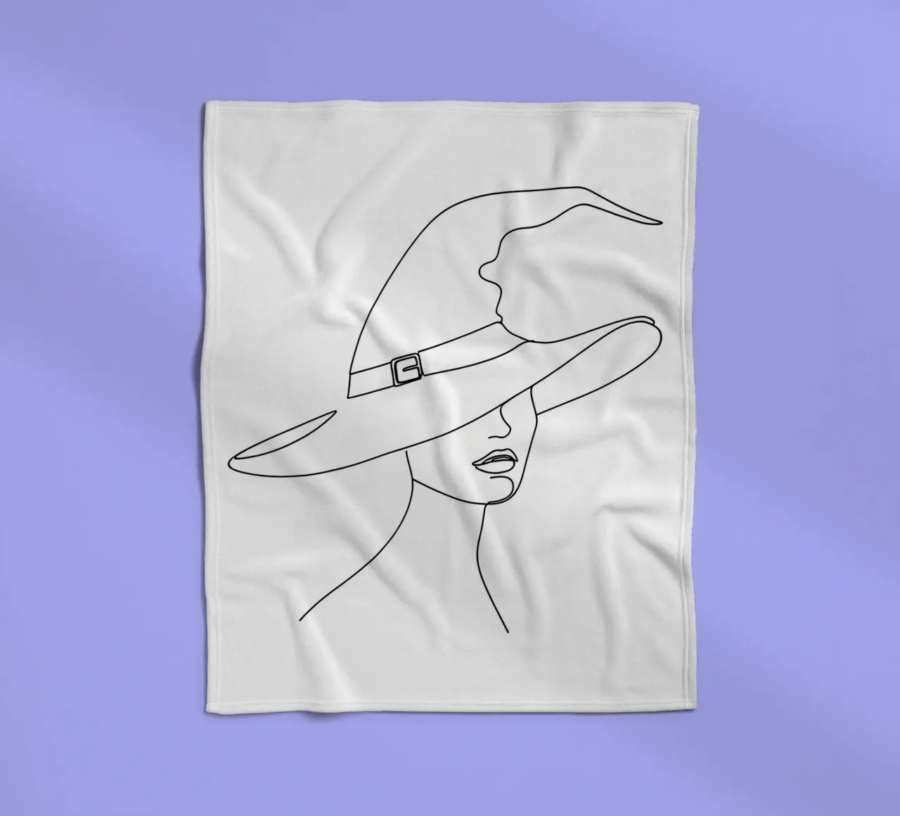 Cappello da strega - Line art minimalista coperta in pile da Viv Line Art