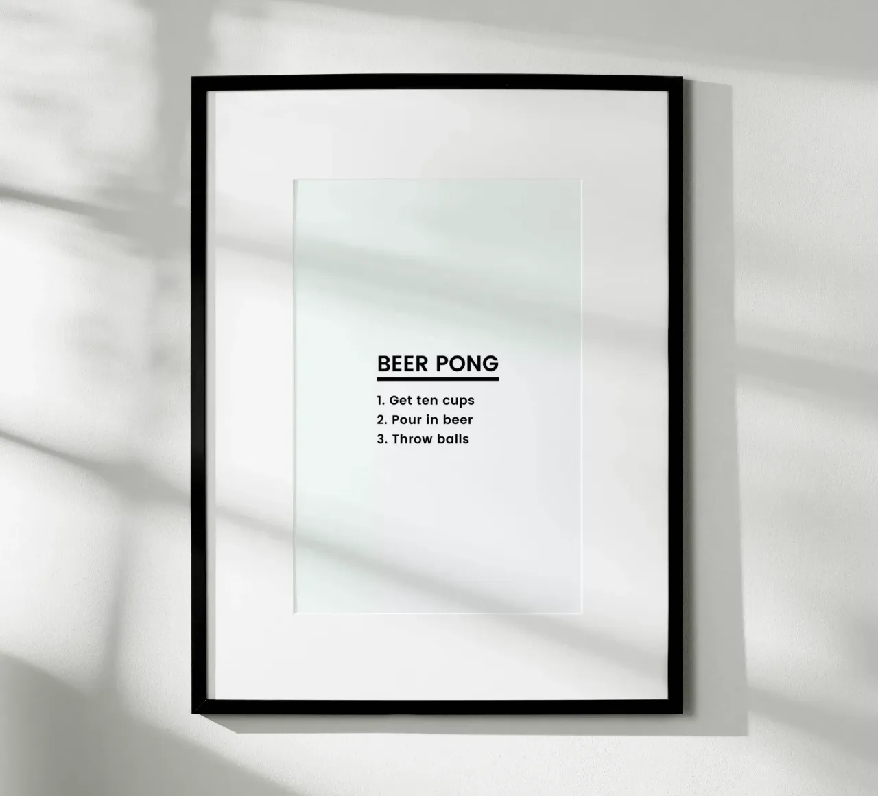 Beer Pong Recipe poster con telaio in alluminio da Studio One