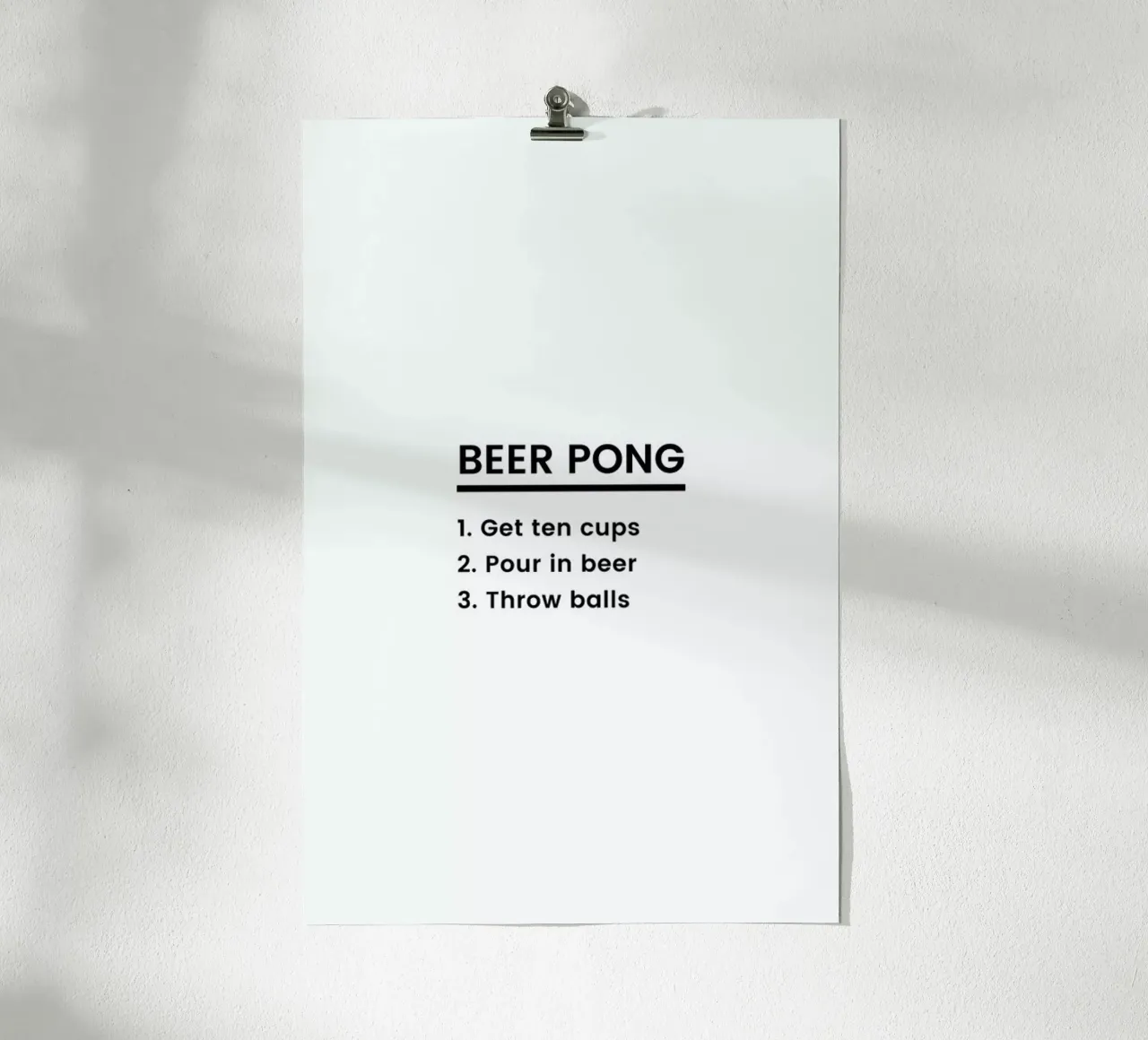 Beer Pong Recipe poster con telaio in alluminio da Studio One