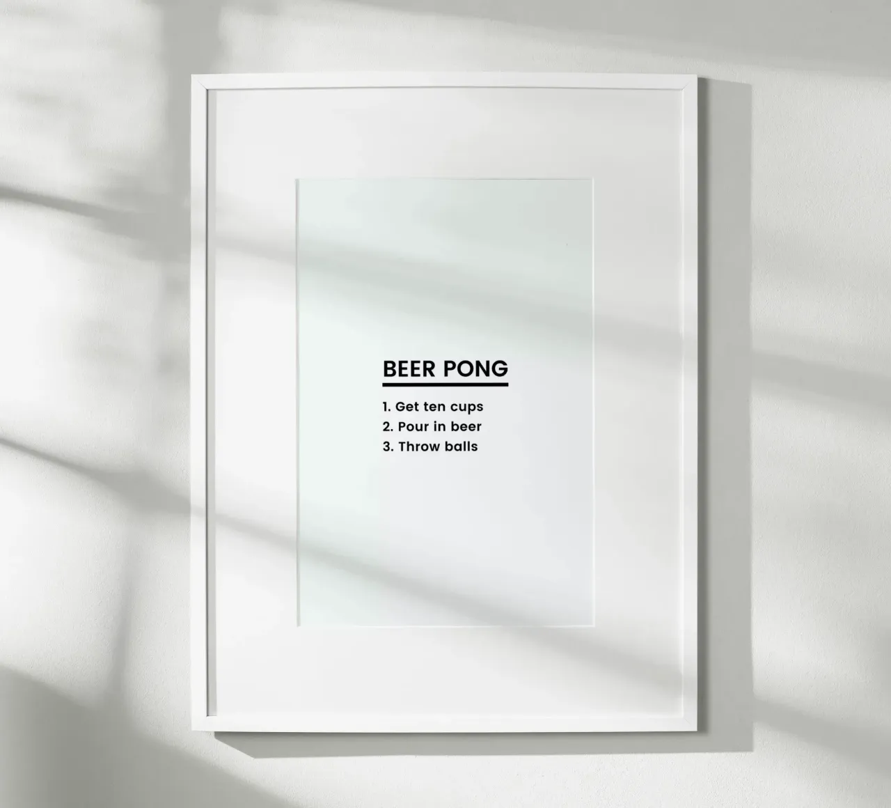 Beer Pong Recipe poster con telaio in alluminio da Studio One