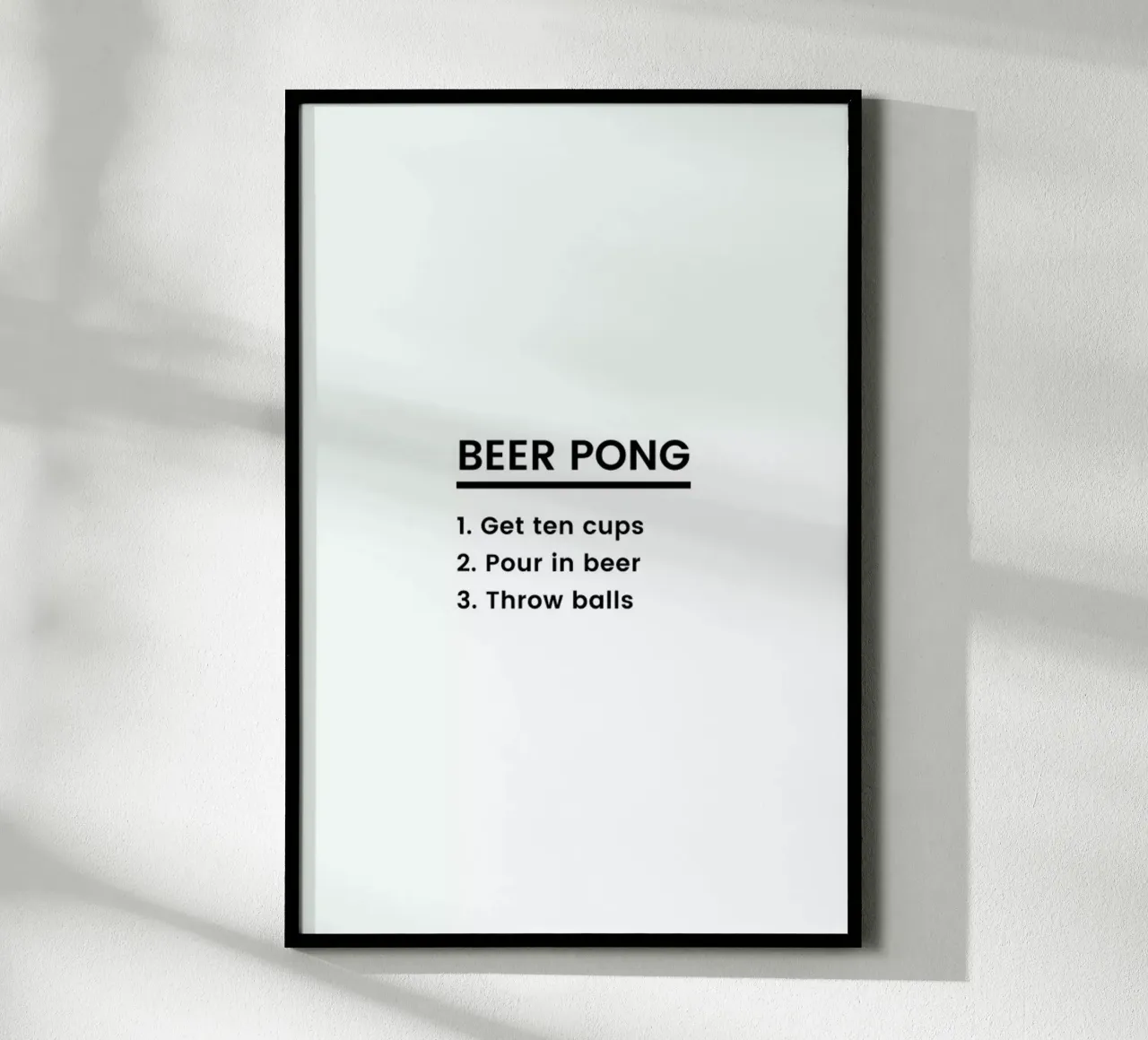 Beer Pong Recipe poster con telaio in alluminio da Studio One