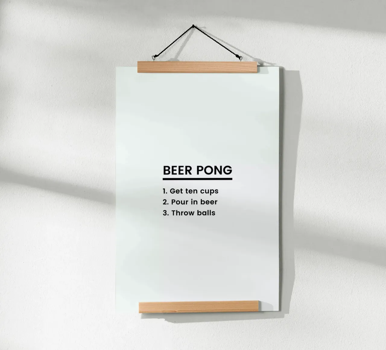 Beer Pong Recipe poster con telaio in alluminio da Studio One