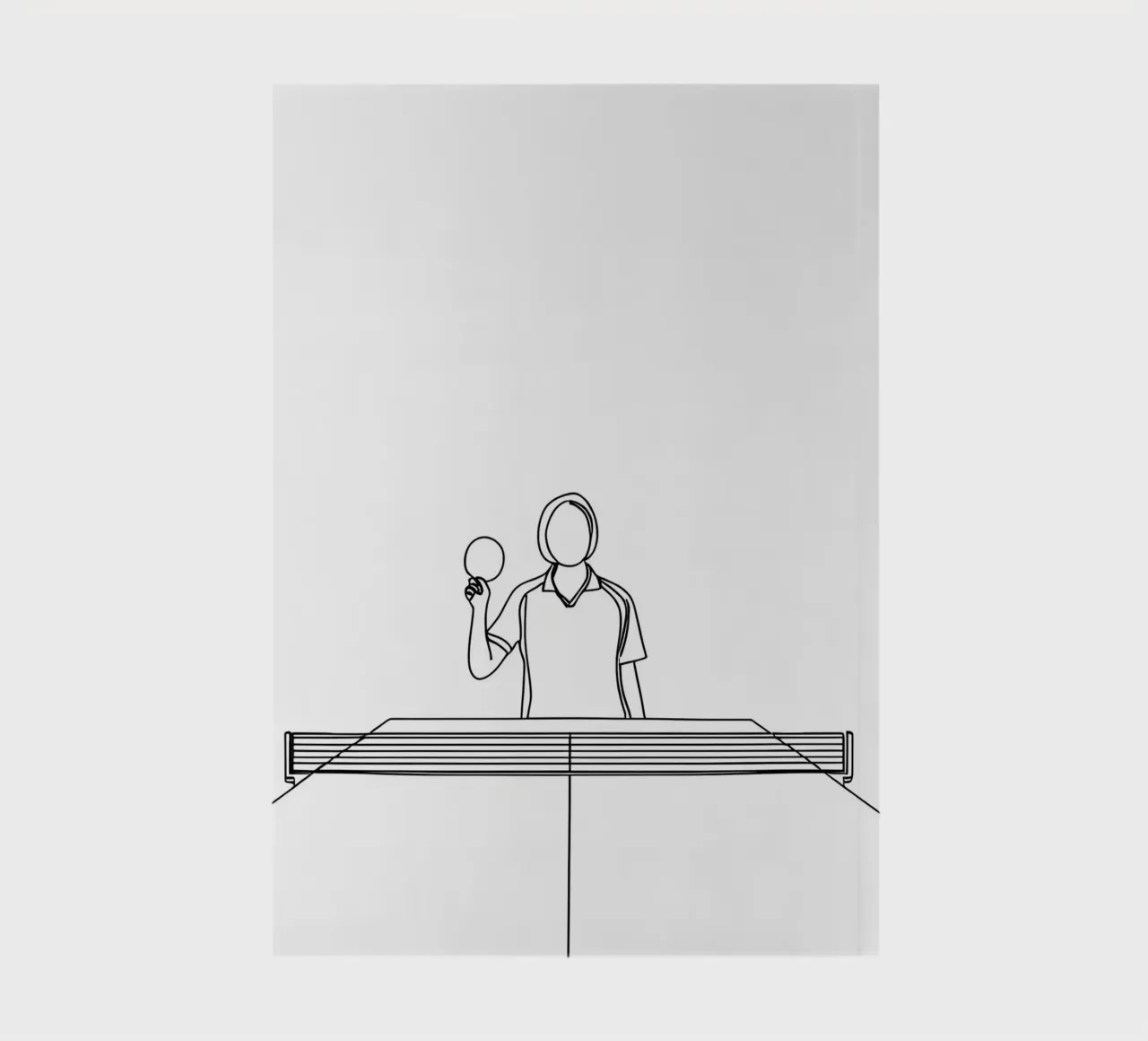Table Tennis Player - Minimalist Line Art notebook by Viv Line Art