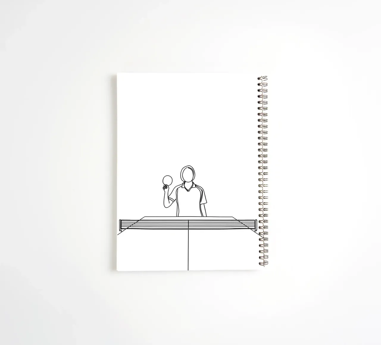 Table Tennis Player - Minimalist Line Art spiral notebook by Viv Line Art