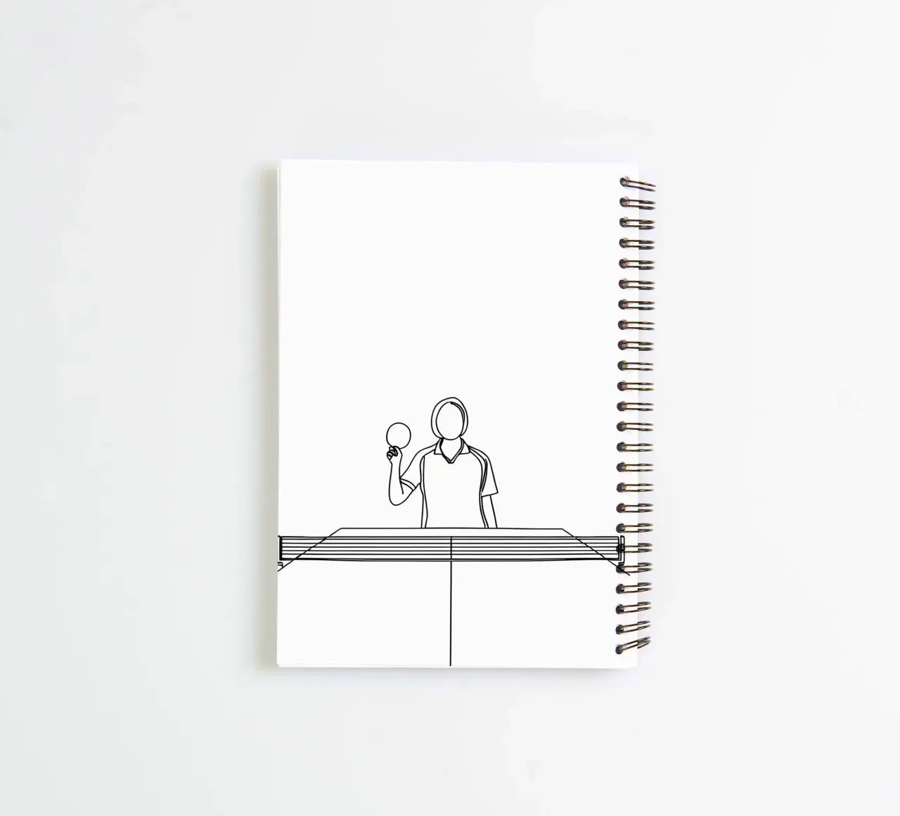 Table Tennis Player - Minimalist Line Art spiral notebook by Viv Line Art