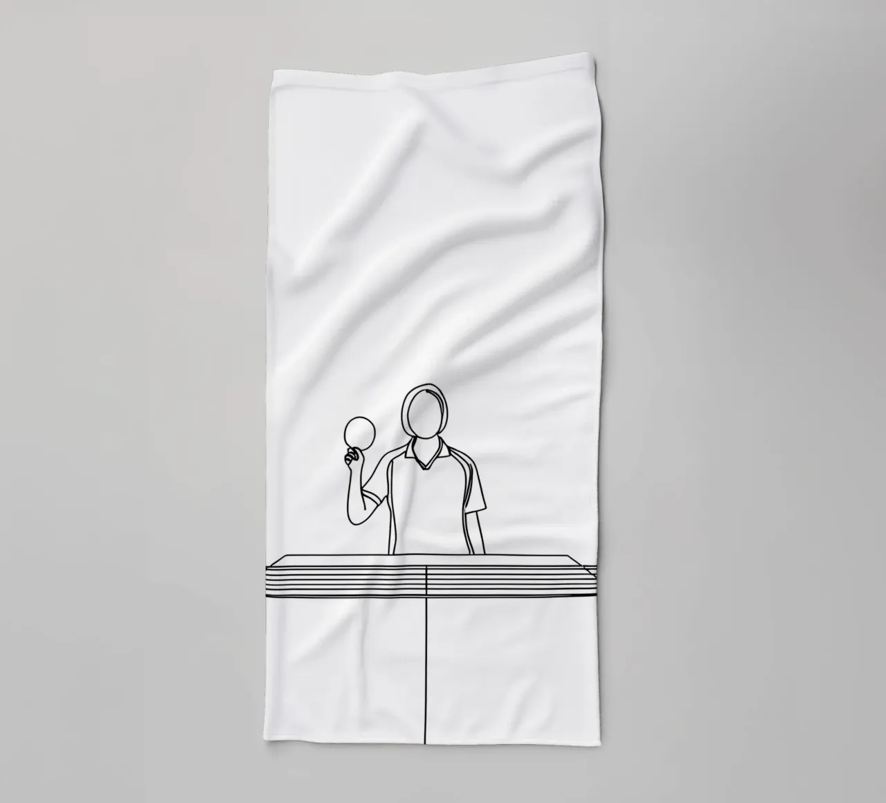 Table Tennis Player - Minimalist Line Art towel by Viv Line Art