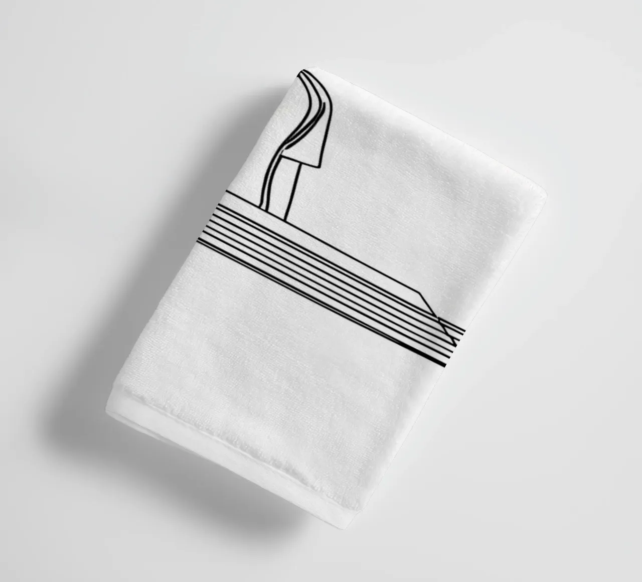 Table Tennis Player - Minimalist Line Art towel by Viv Line Art