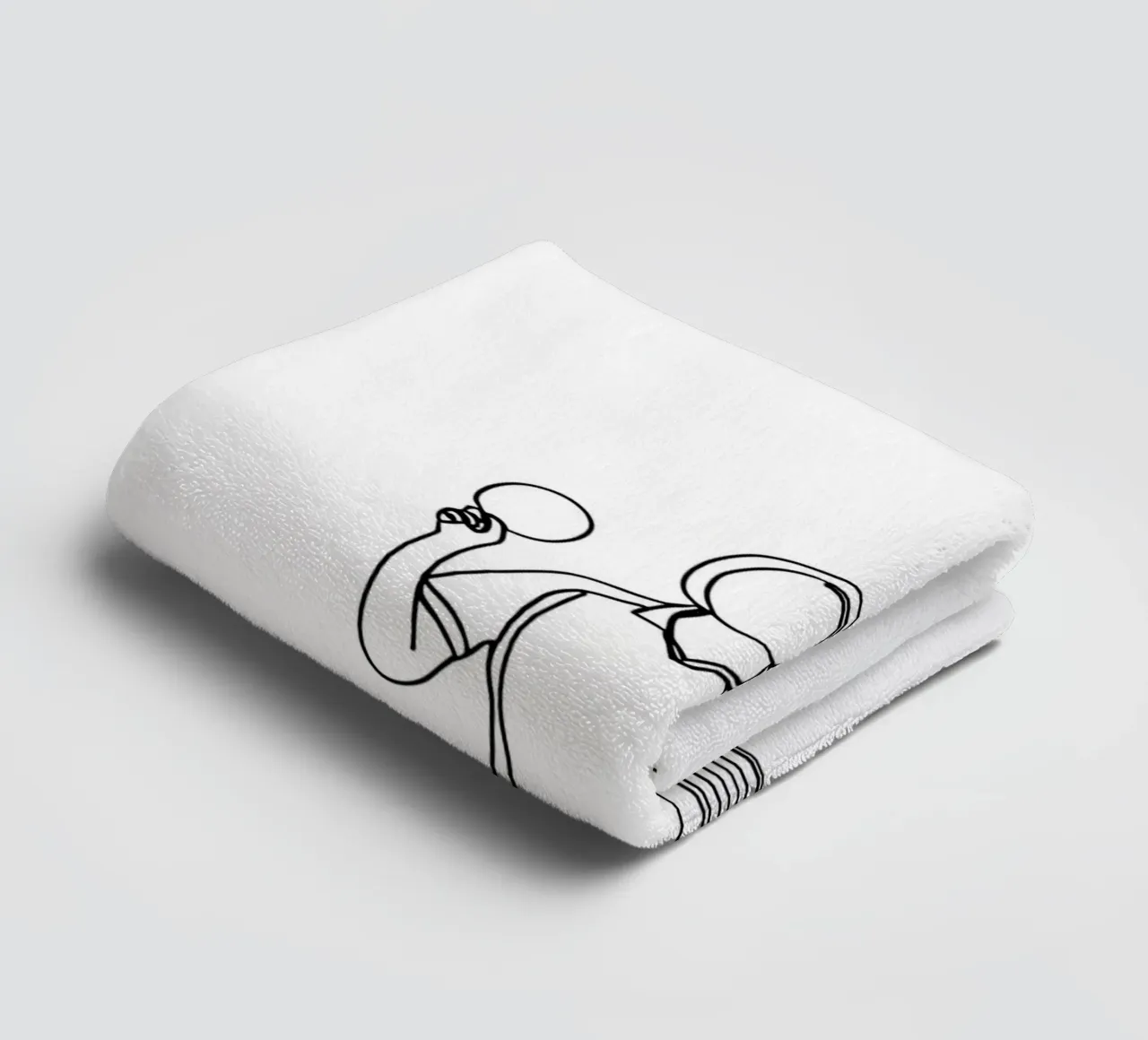 Table Tennis Player - Minimalist Line Art towel by Viv Line Art