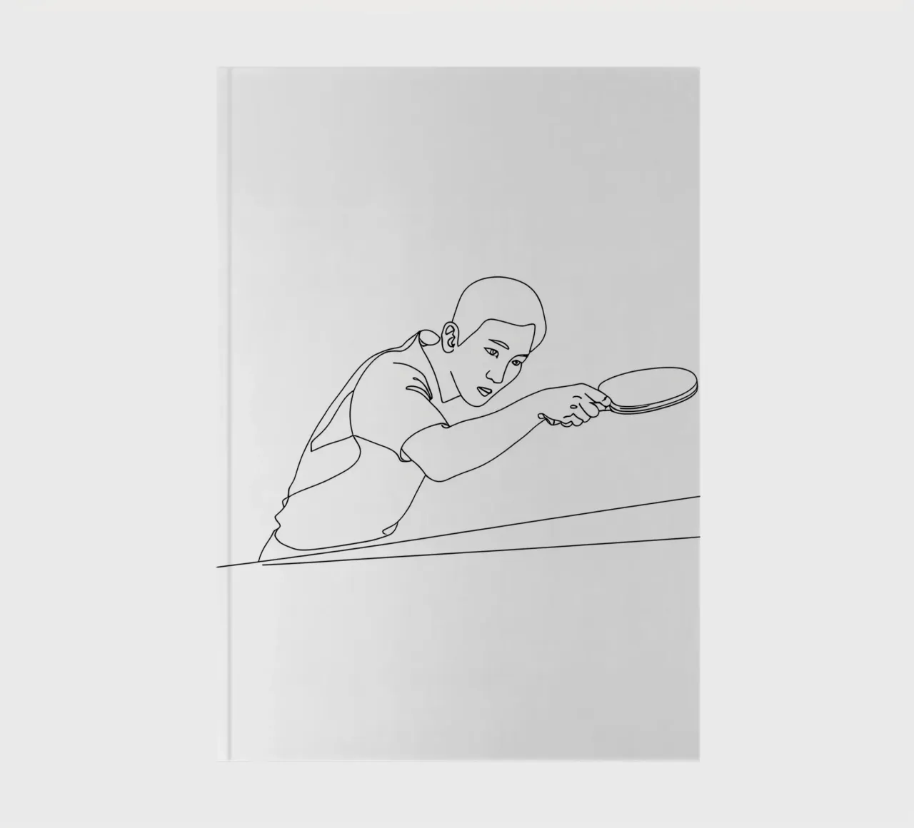 Table Tennis Player - Minimalist Line Art notebook by Viv Line Art